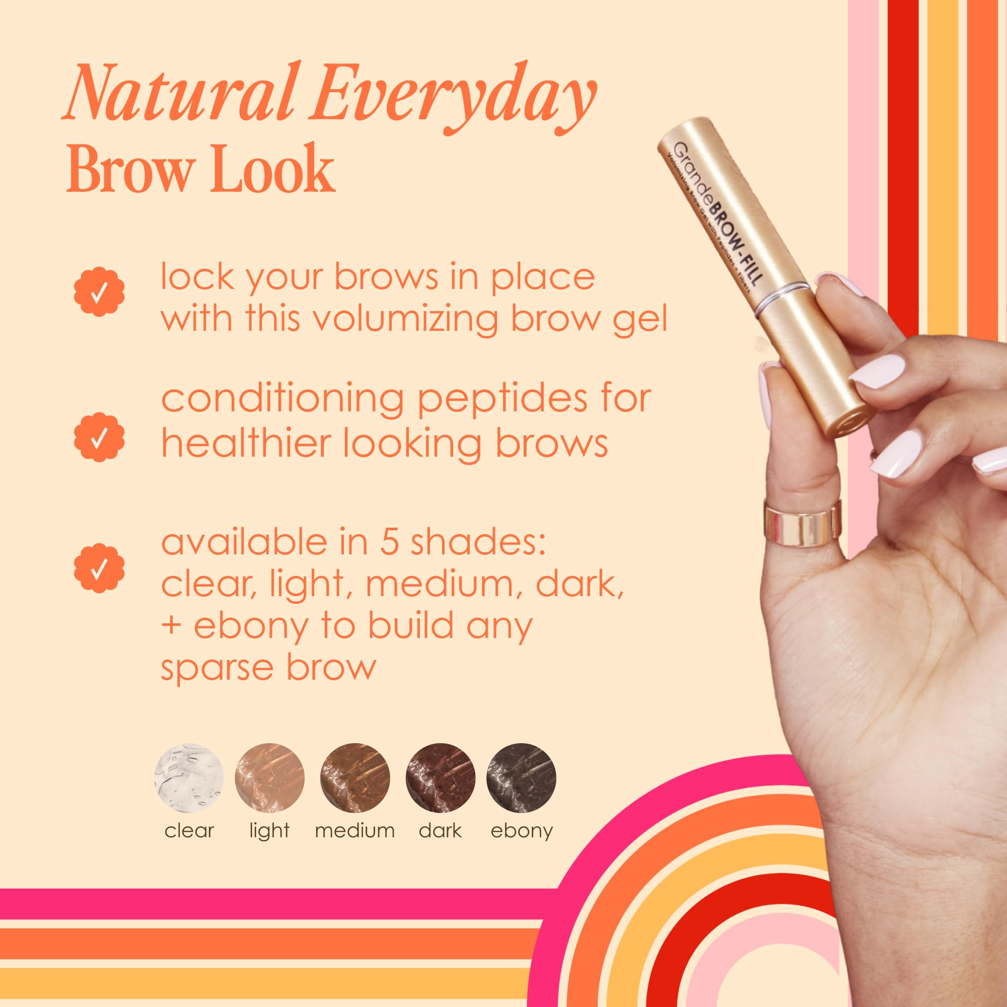 Foto 4 | Gel Para Cejas Grande Cosmetics Grandebrow-fil Voluminizador Ebony - Venta Internacional.