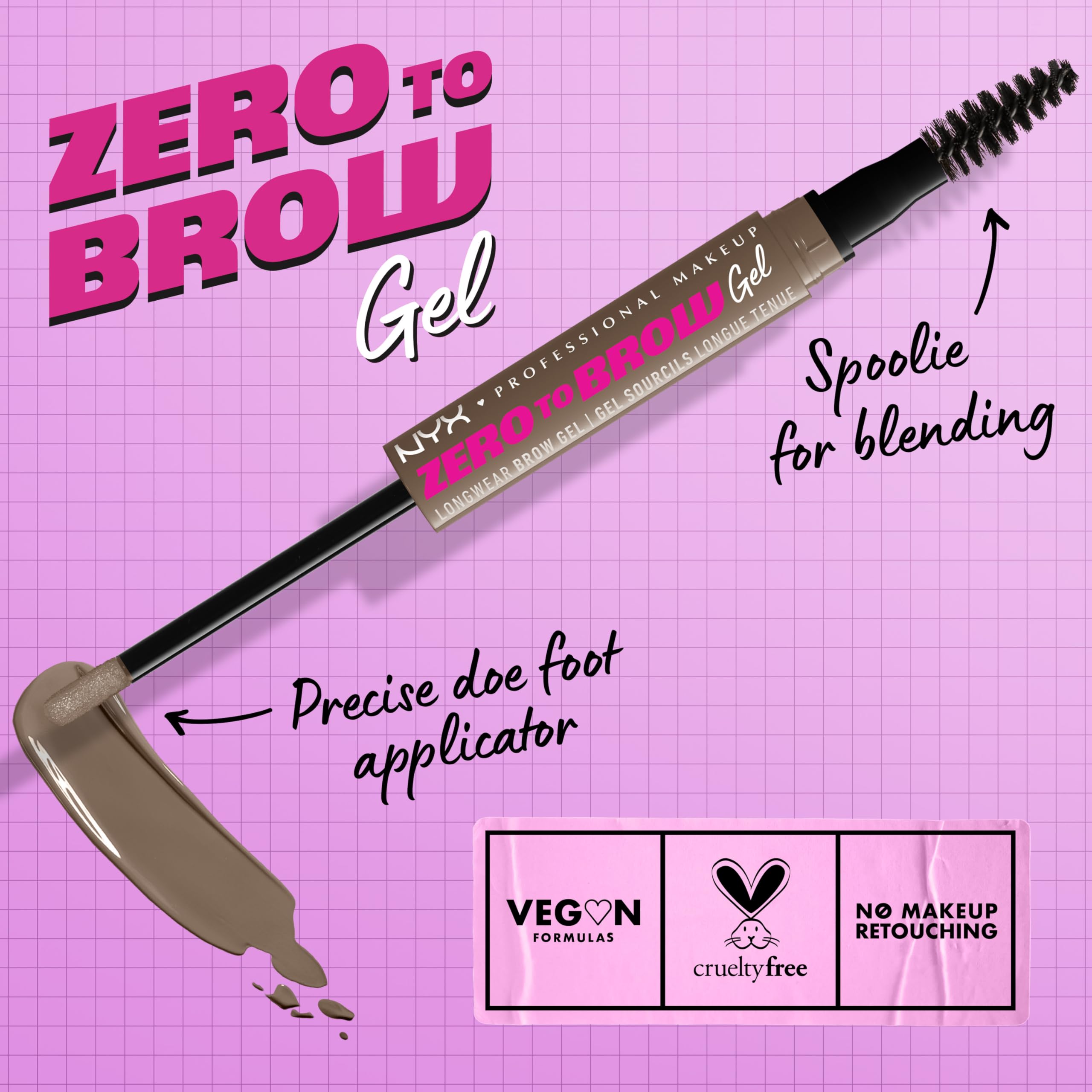 Foto 3 pulgar | Gel Para Cejas Nyx Professional Makeup Zero To Brow Brown - Venta Internacional.