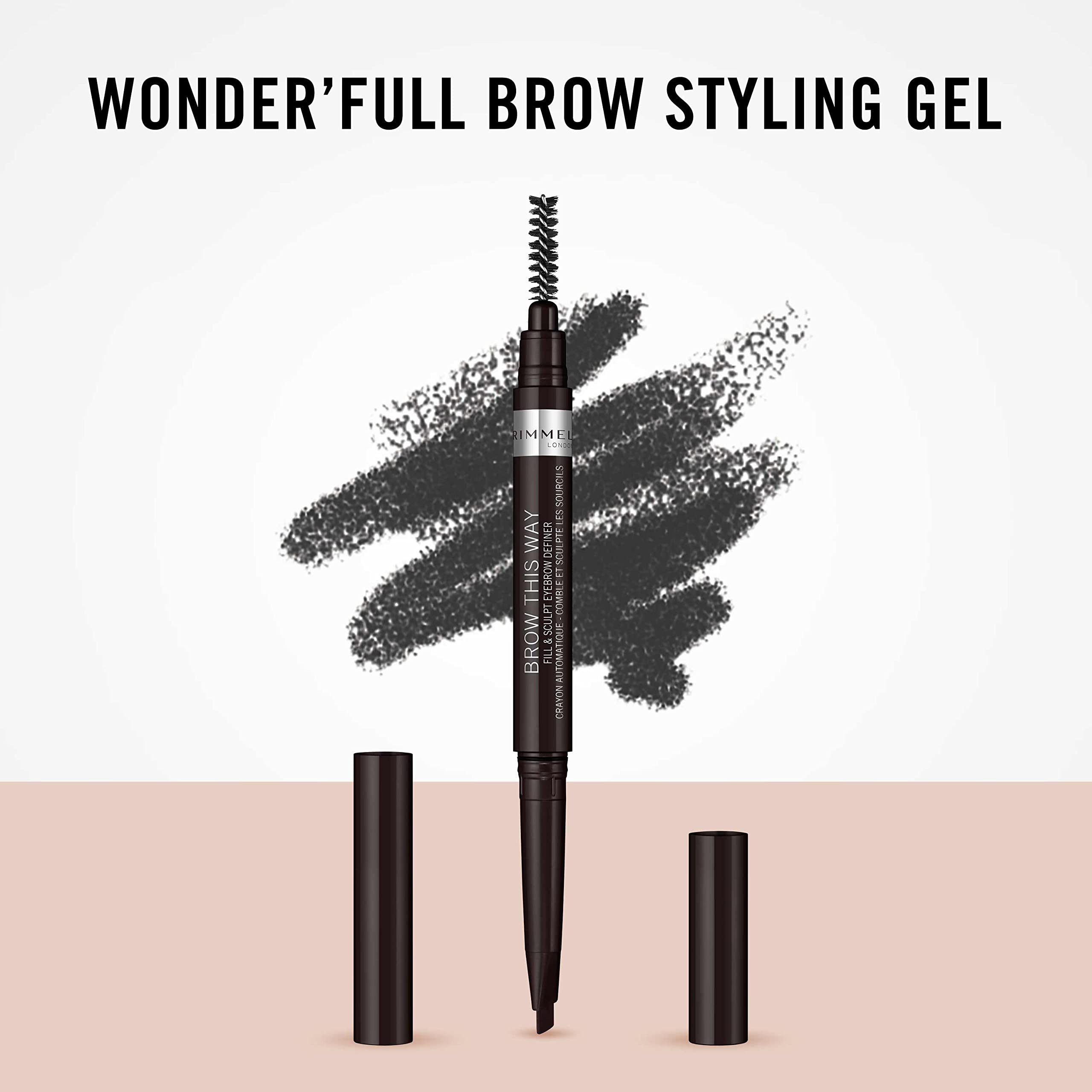Foto 8 pulgar | Definedor De Cejas Rimmel Brow This Way Fill & Sculpt, Color Negro Suave - Venta Internacional.