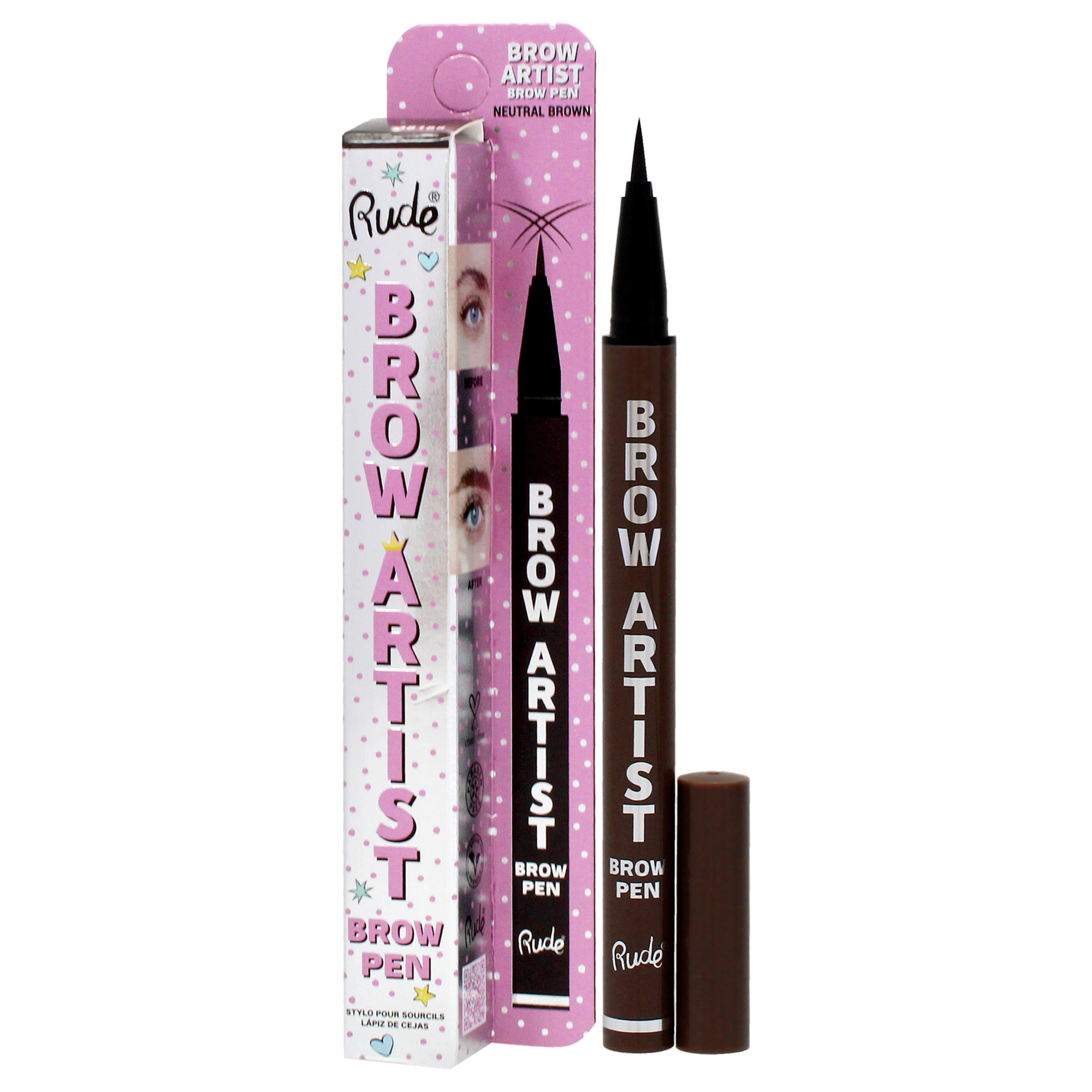 Foto 4 | Bolígrafo Para Cejas Rude Cosmetics Brow Artist, Marrón Neutro - Venta Internacional.