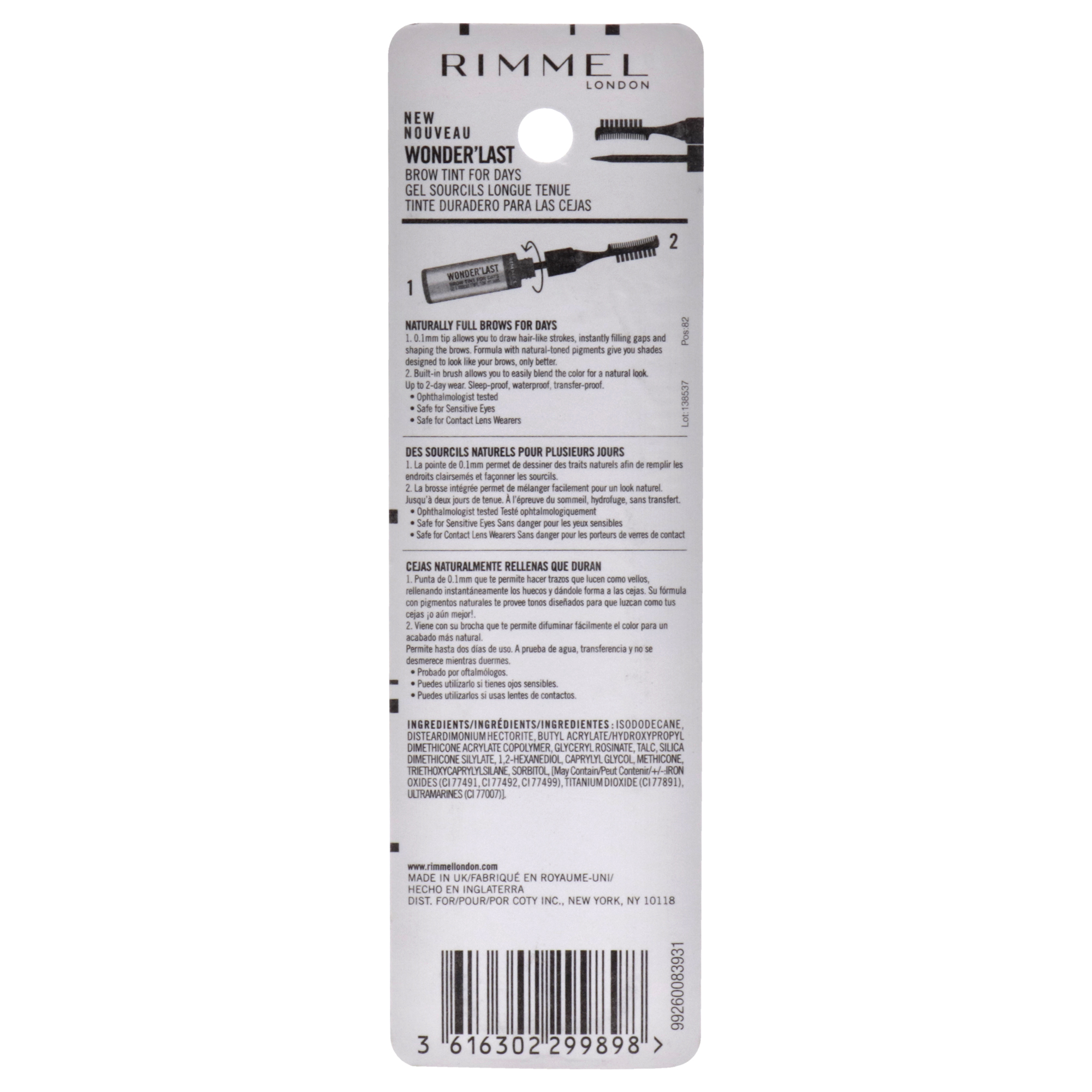 Foto 4 pulgar | Tinte Para Cejas Rimmel London Wonder Last 002 Soft Brown 4,5 Ml - Venta Internacional.