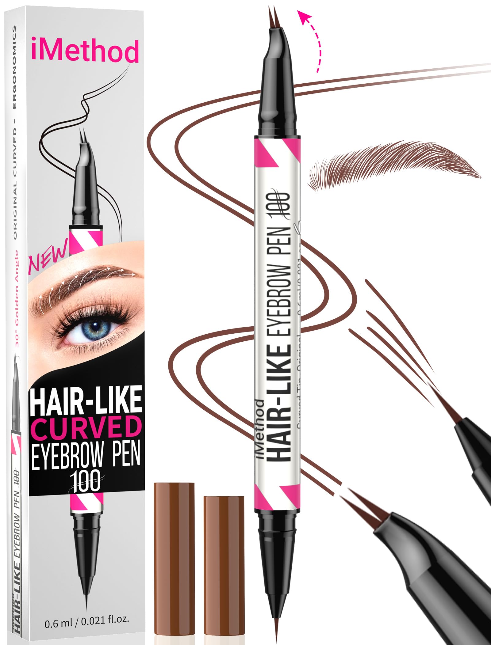 Foto 1 | Bolígrafo Para Cejas Imethod, Punta Curva Con Punta Precisa, Color Castaño - Venta Internacional.