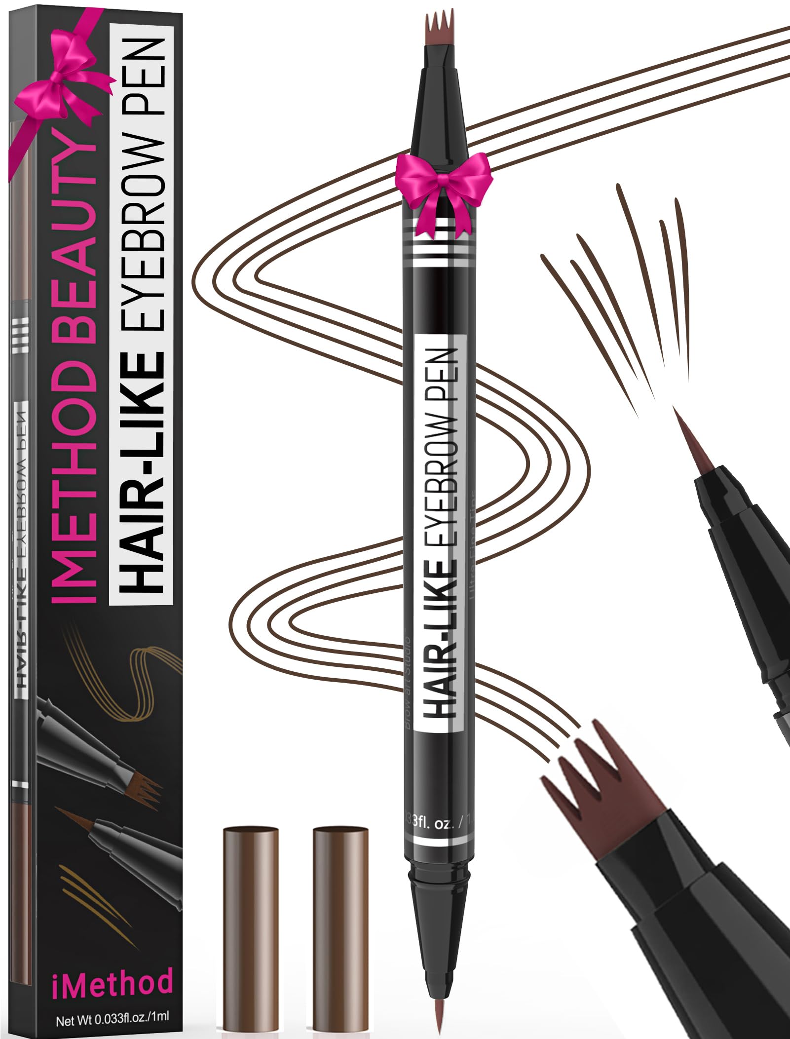 Foto 2 pulgar | Bolígrafo Para Cejas Imethod Microblading 2 En 1 Con Doble Punta, Color Marrón Oscuro - Venta Internacional.