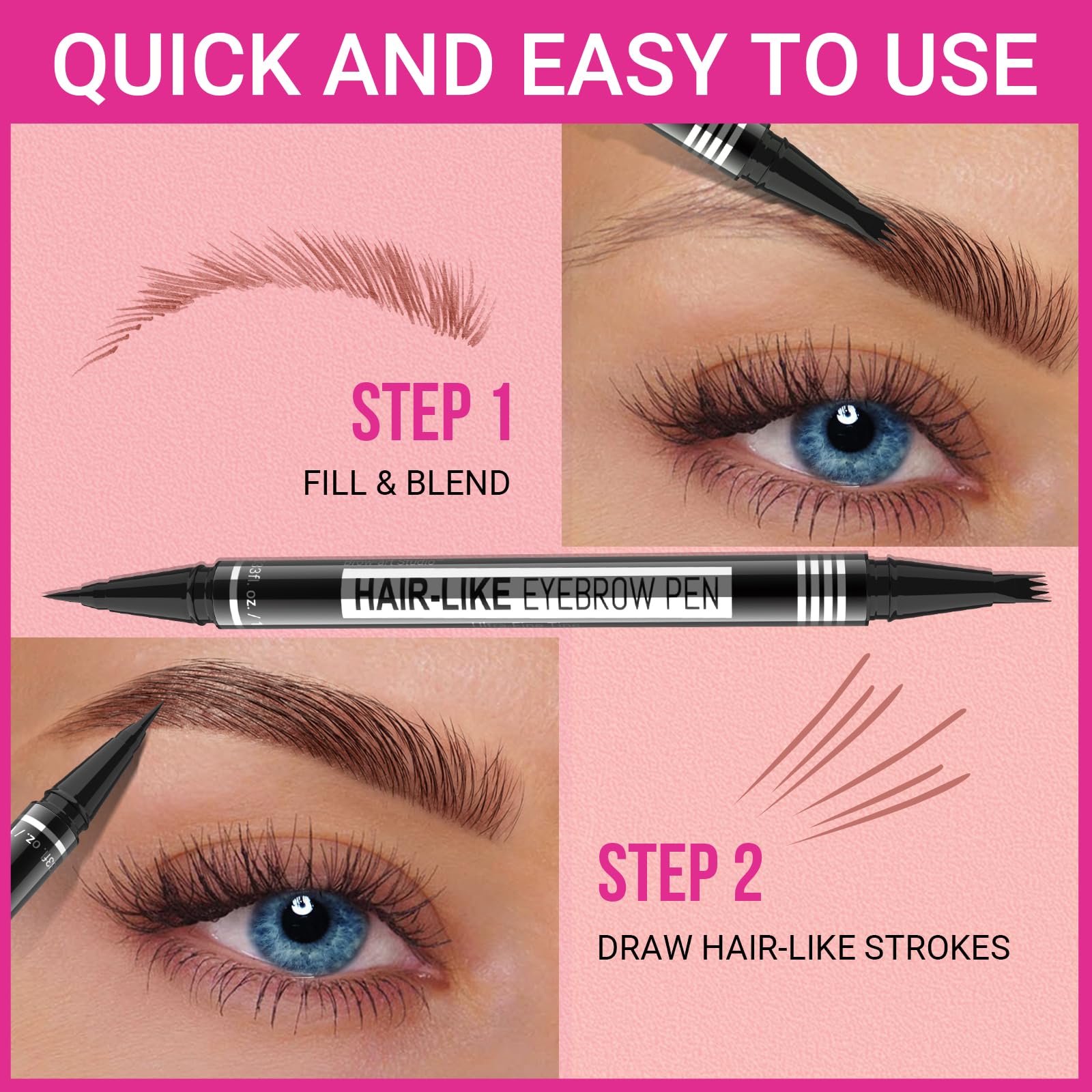 Foto 6 pulgar | Bolígrafo Para Cejas Imethod Microblading 2 En 1 Con Doble Punta, Color Marrón Oscuro - Venta Internacional.
