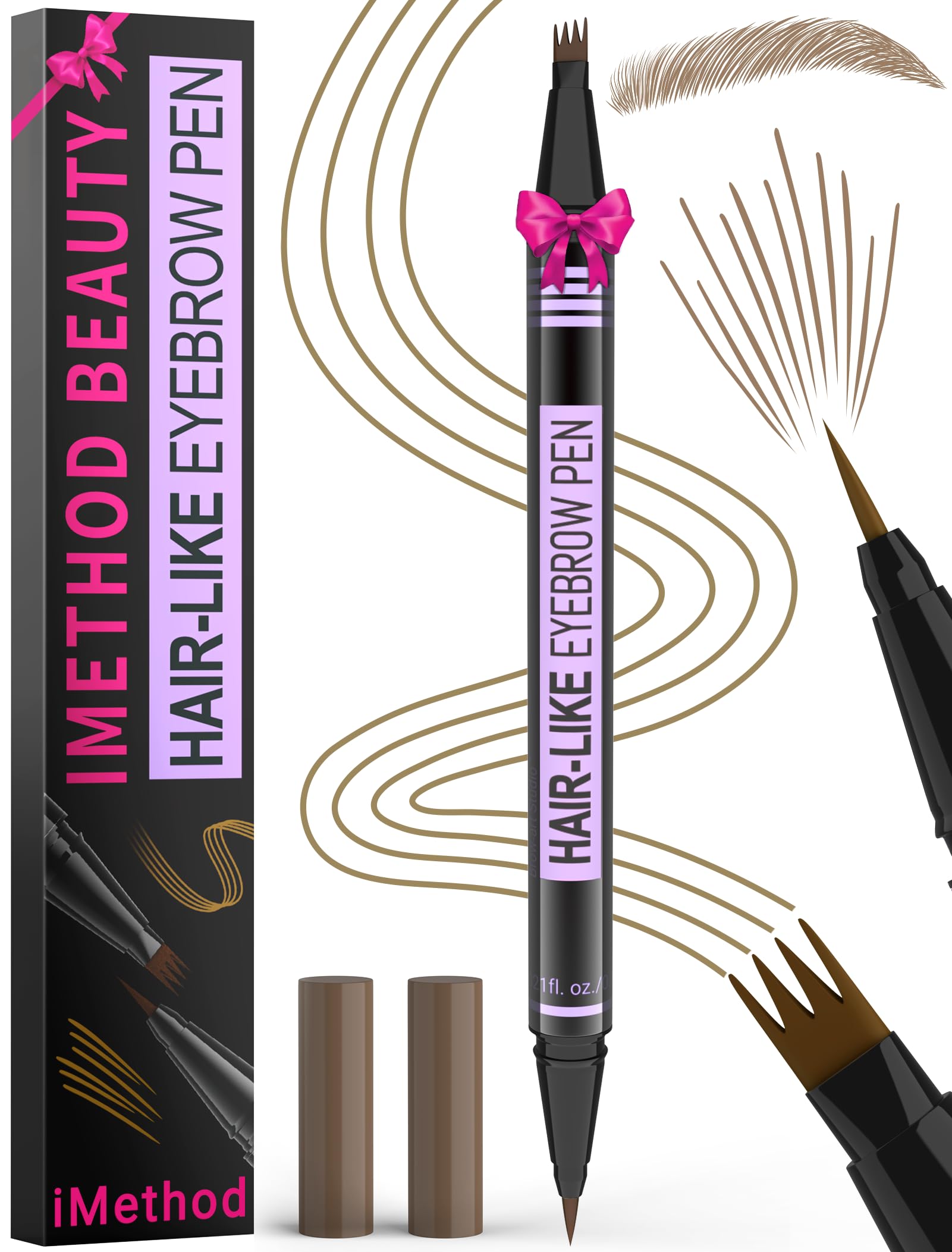 Foto 2 pulgar | Bolígrafo Para Cejas Imethod Magic 2 En 1 Resistente Al Agua, Color Marrón Claro - Venta Internacional.