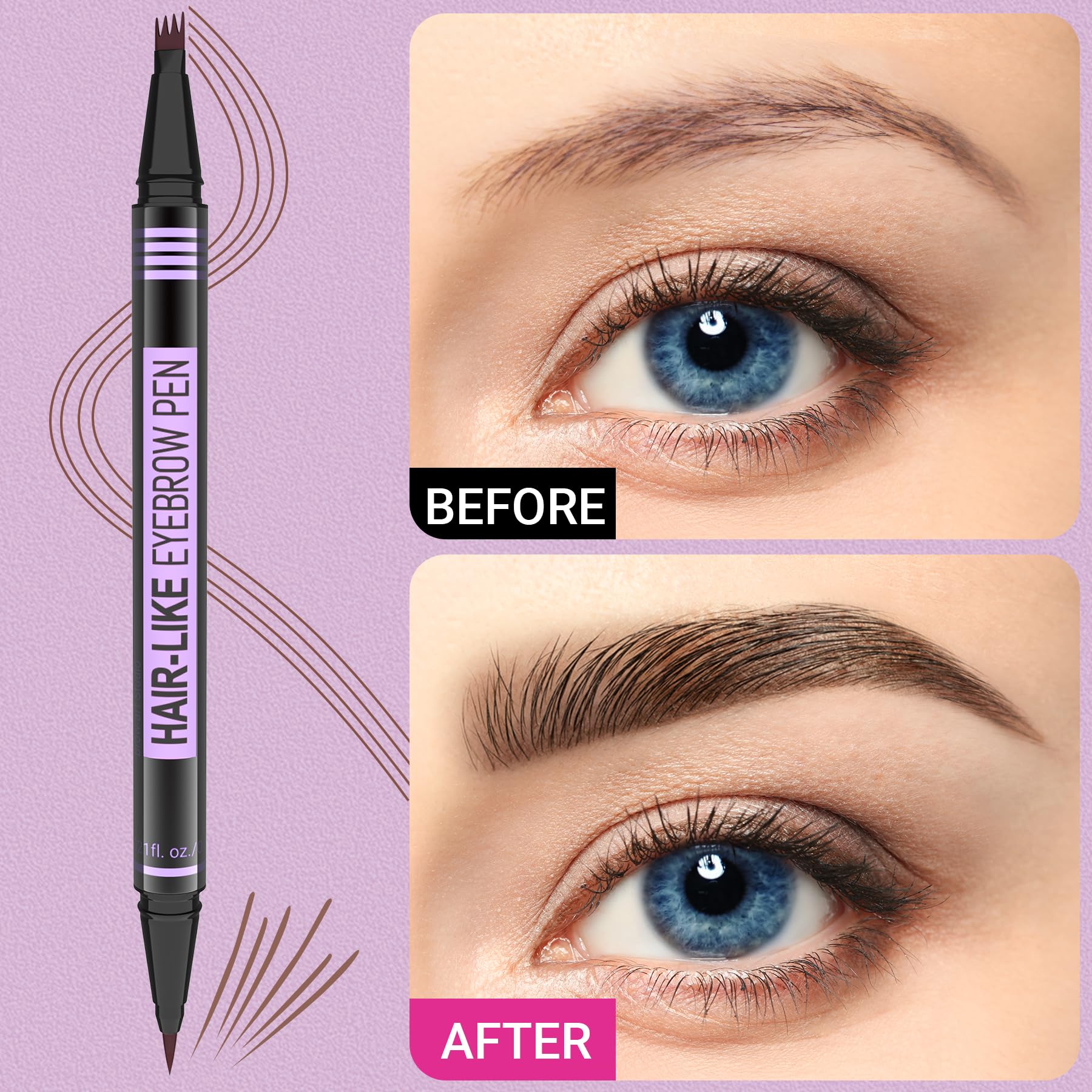 Foto 3 pulgar | Bolígrafo Para Cejas Imethod Magic 2 En 1 Resistente Al Agua, Color Marrón Claro - Venta Internacional.
