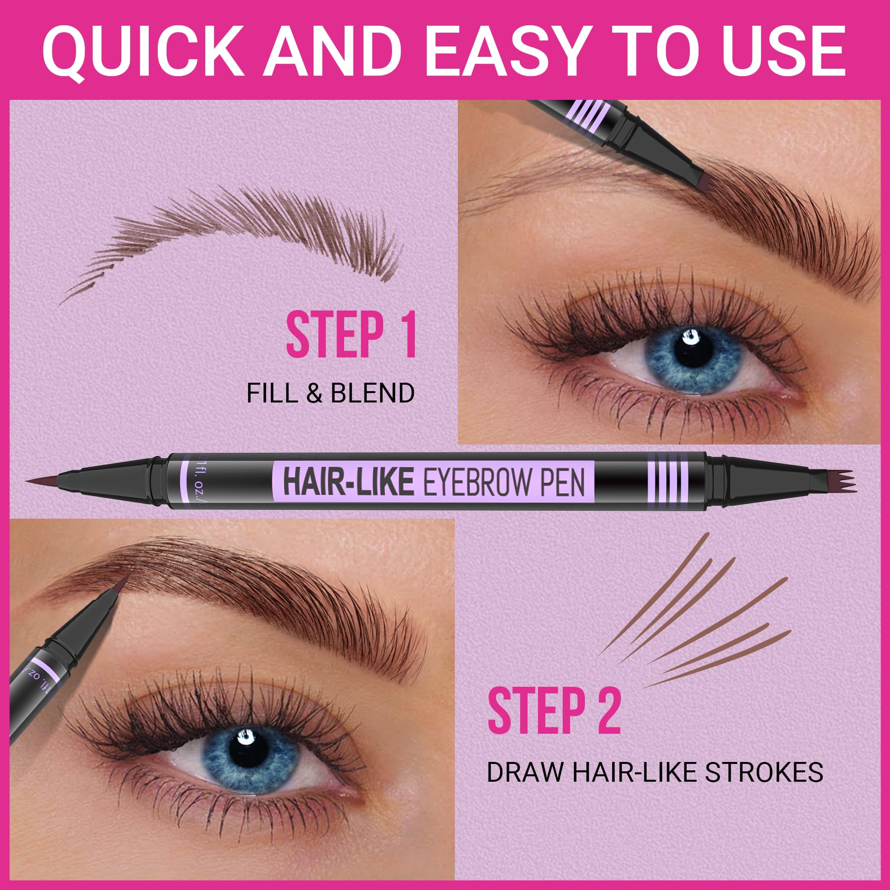 Foto 6 pulgar | Bolígrafo Para Cejas Imethod Magic 2 En 1 Resistente Al Agua, Color Marrón Claro - Venta Internacional.