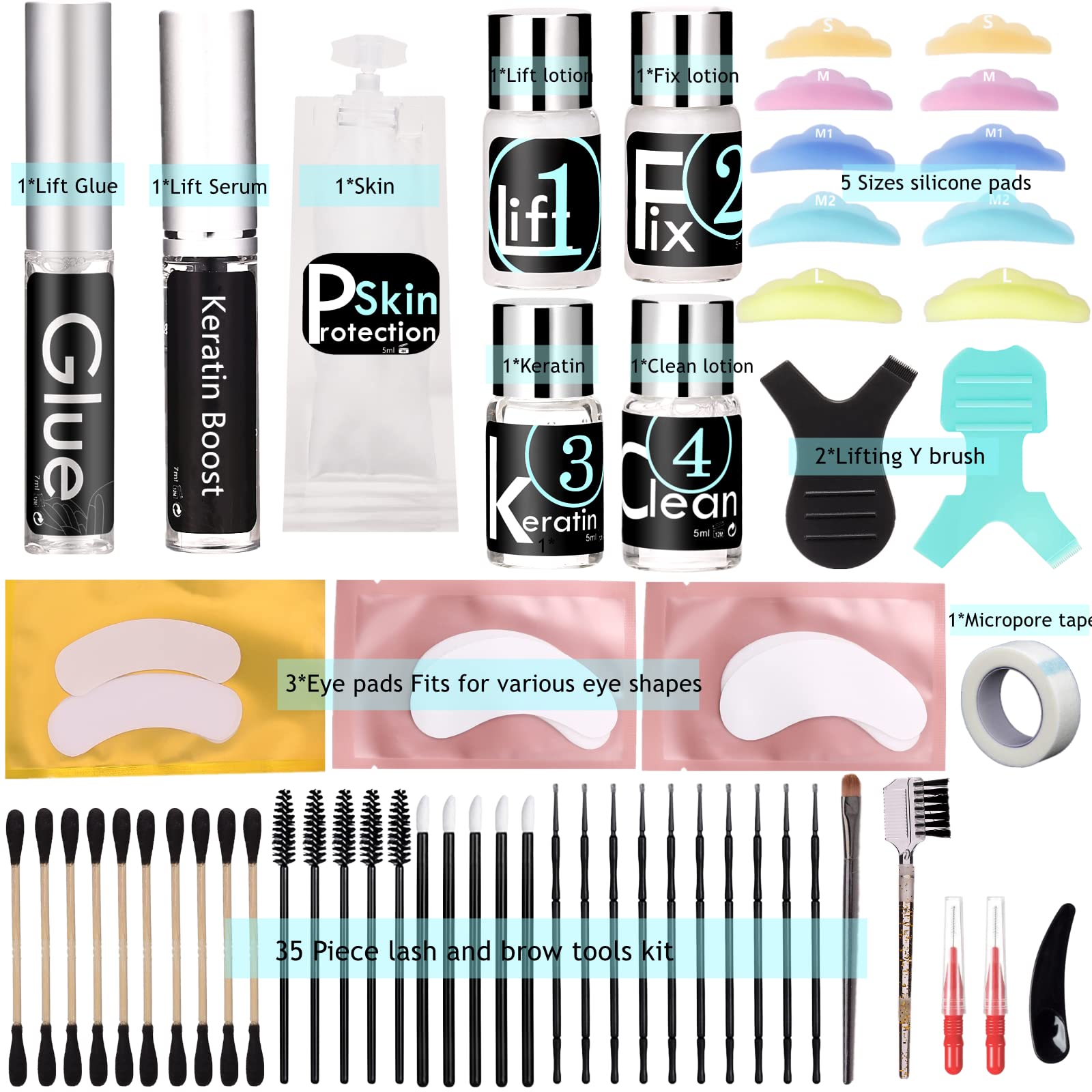 Foto 6 pulgar | Kit De Permanente De Pestañas Y Kit De Laminación De Cejas Liber Beauty - Venta Internacional.