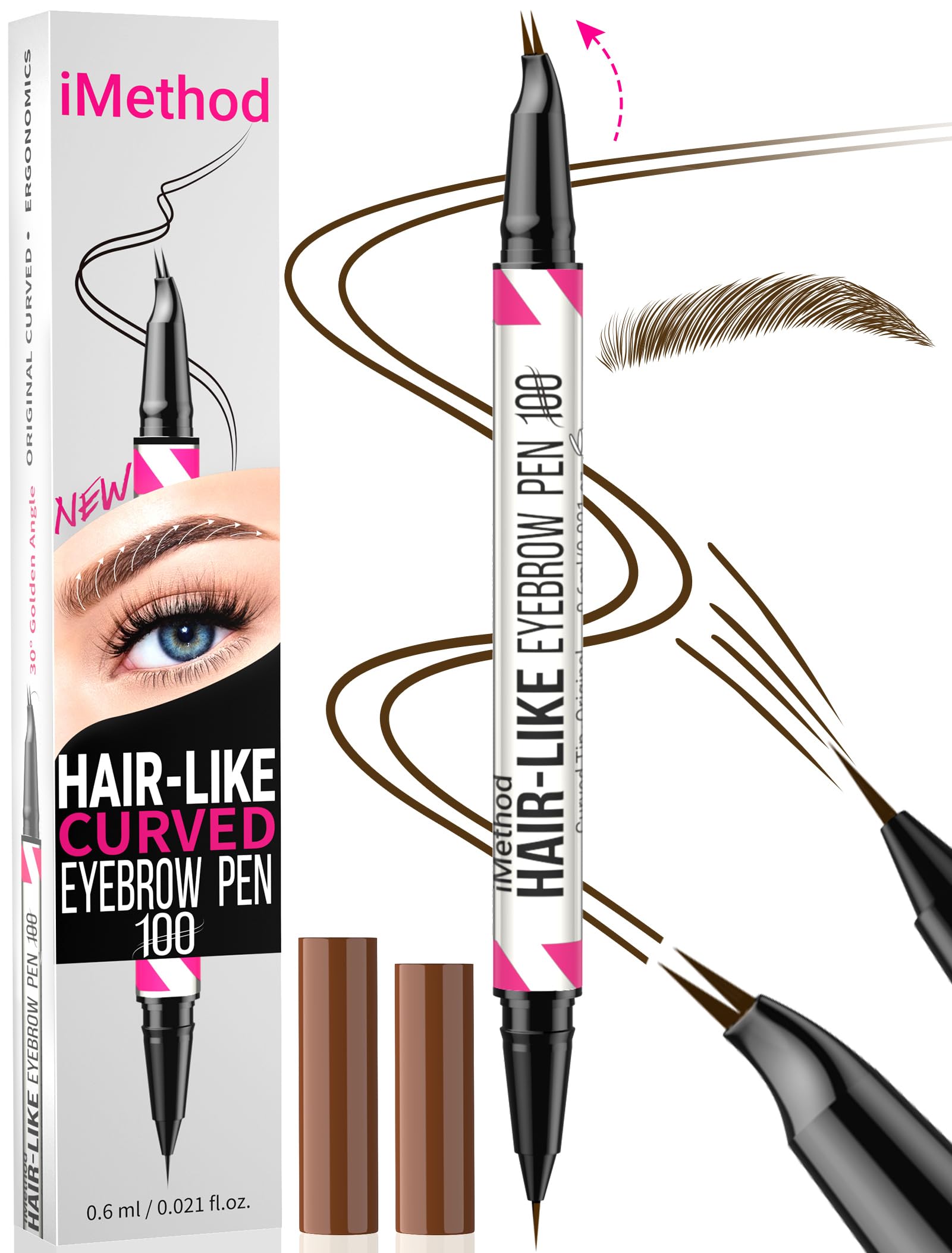Foto 2 pulgar | Bolígrafo Para Cejas Imethod, Punta Curva Con Punta Precisa, Color Marrón Oscuro - Venta Internacional.