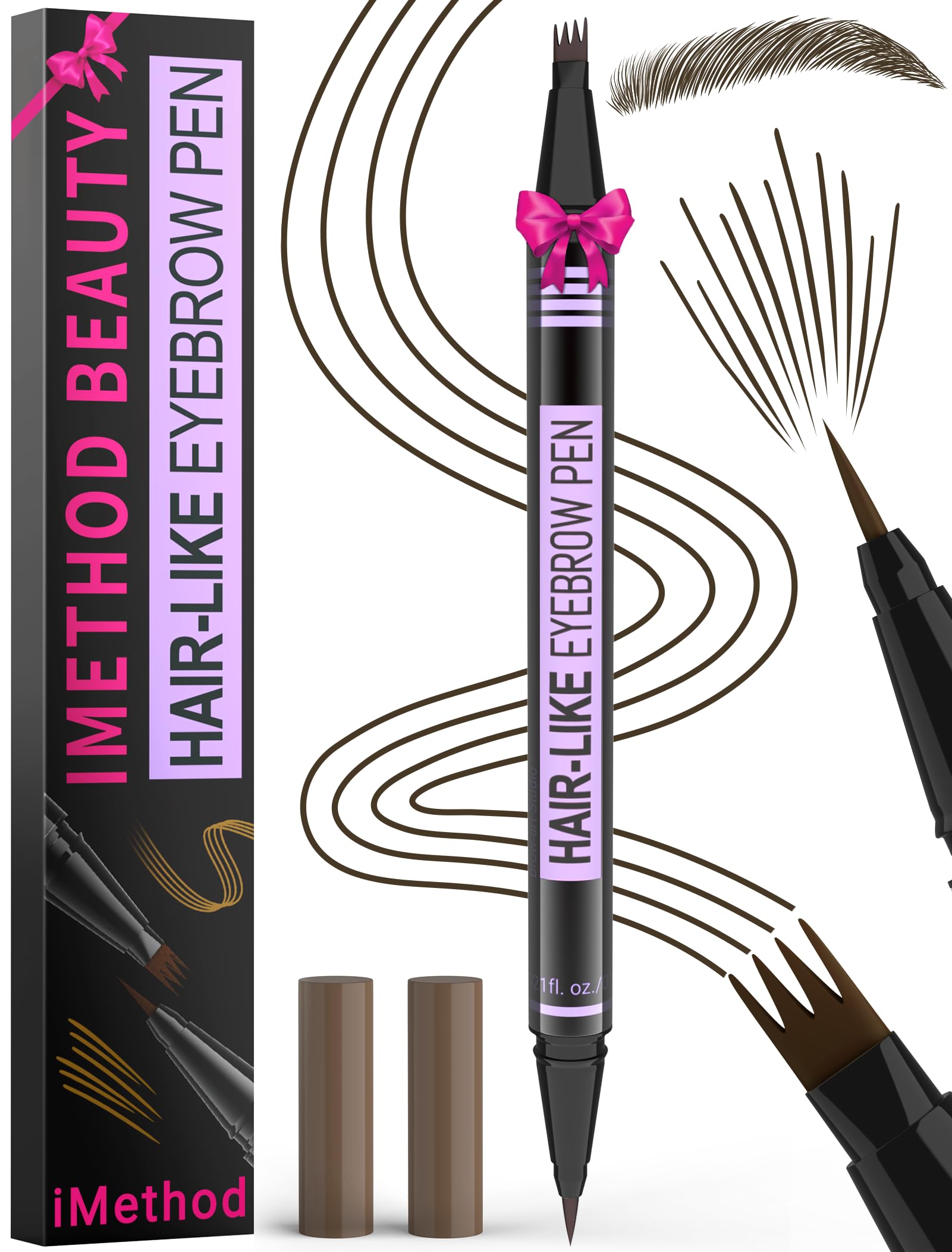 Foto 2 pulgar | Bolígrafo Para Cejas Imethod Magic 2 En 1, Impermeable, Negro Y Marrón - Venta Internacional.