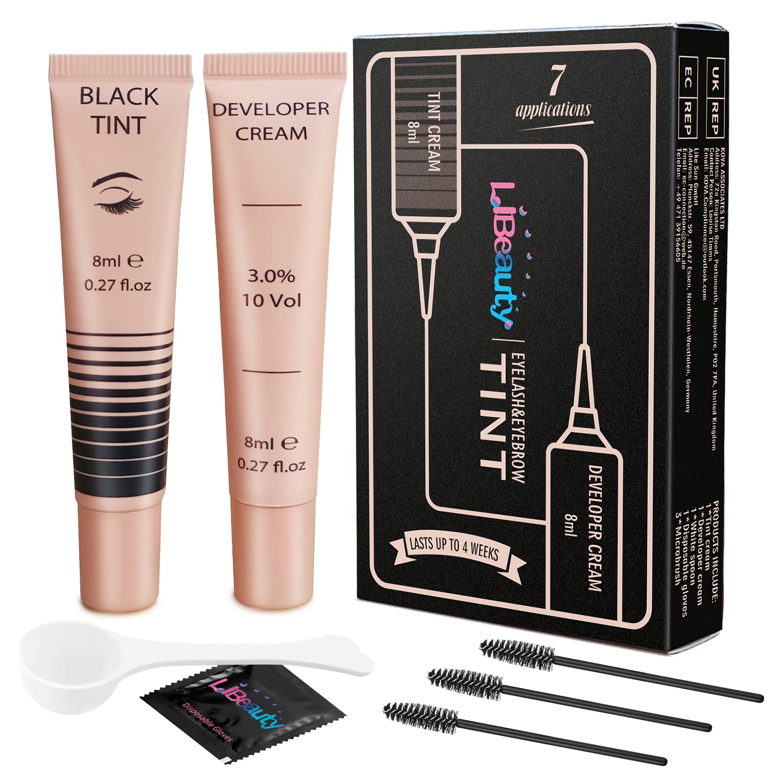 Kit De Color Negro Para Pestañas Y Cejas Libeauty Instant Effect - Venta Internacional.