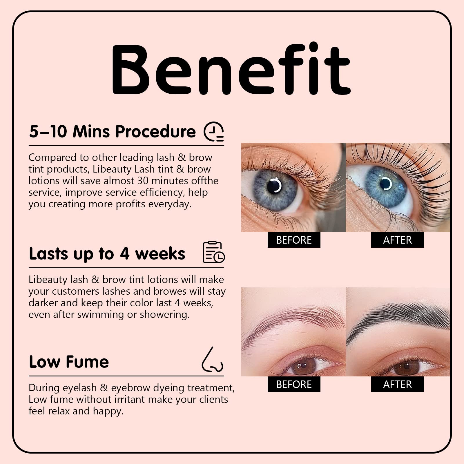 Foto 5 pulgar | Kit De Color Negro Para Pestañas Y Cejas Libeauty Instant Effect - Venta Internacional.