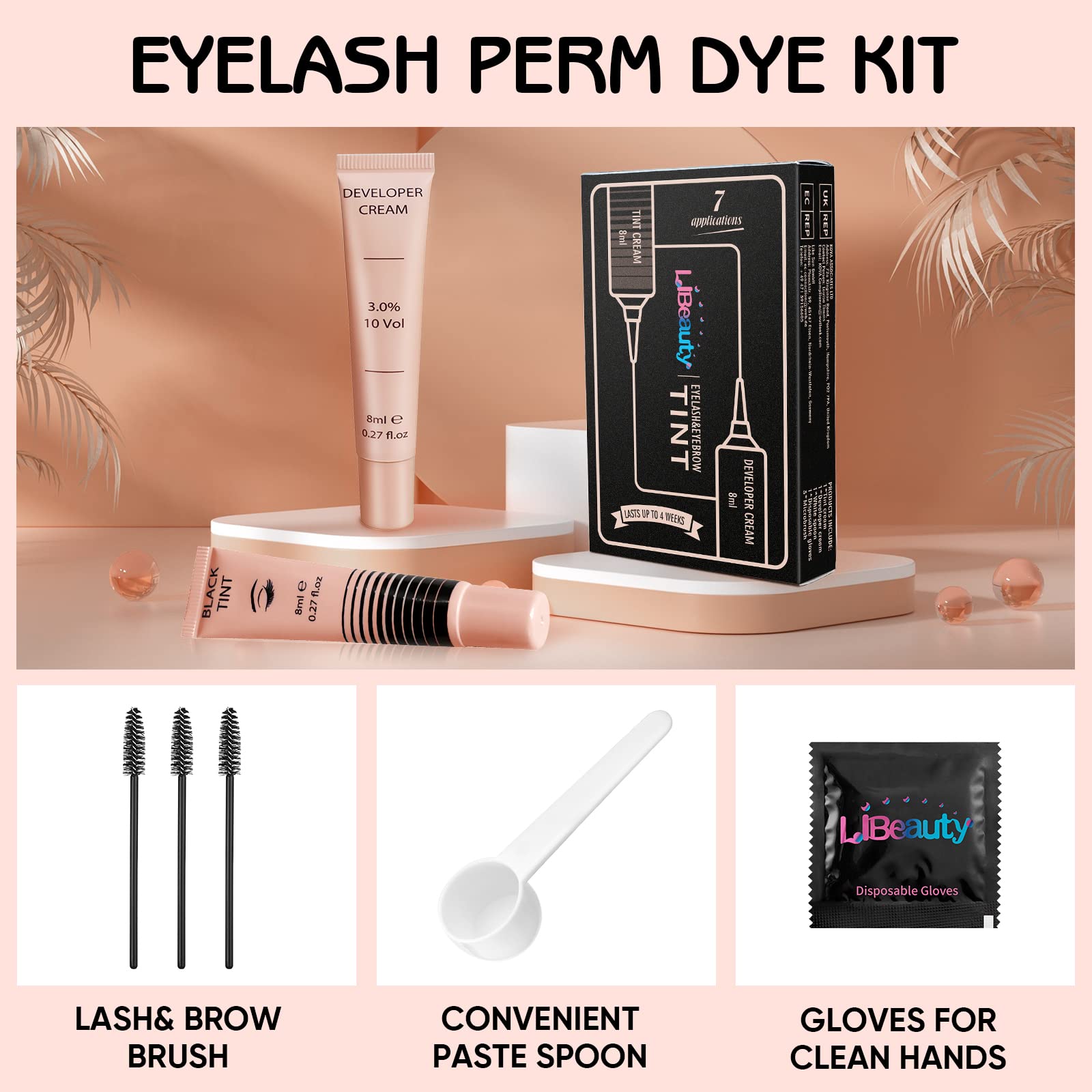 Foto 7 pulgar | Kit De Color Negro Para Pestañas Y Cejas Libeauty Instant Effect - Venta Internacional.