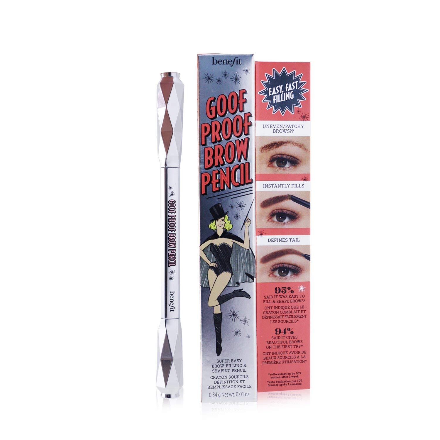 Foto 3 pulgar | Lápiz Para Cejas Benefit Goof Proof #3 .75, Marrón Medio Cálido, 0,3 Ml - Venta Internacional.