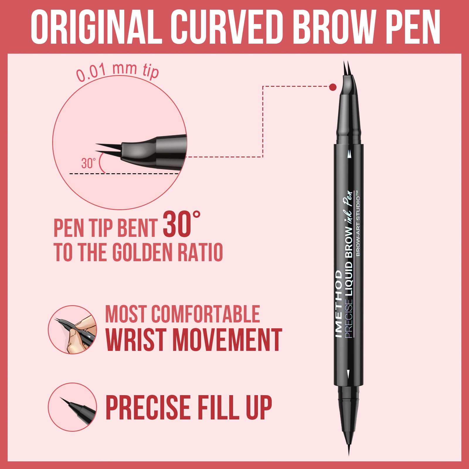 Foto 7 pulgar | Bolígrafo Para Cejas Imethod, Curvo, Con Doble Punta, Microblading, Negro Y Marrón - Venta Internacional.