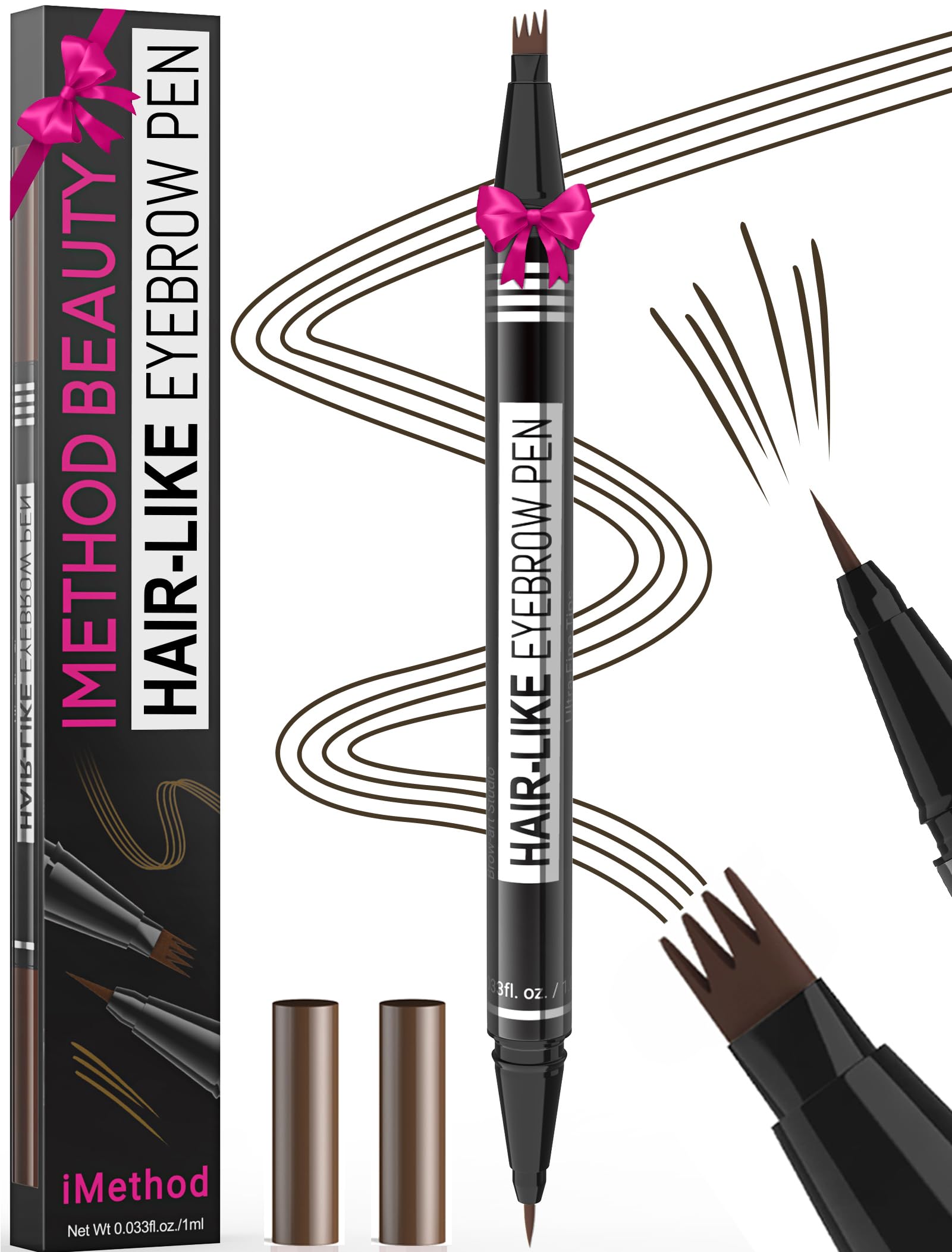 Foto 2 pulgar | Bolígrafo Para Cejas Imethod Microblading 2 En 1 Con Doble Punta, Negro Y Marrón - Venta Internacional.
