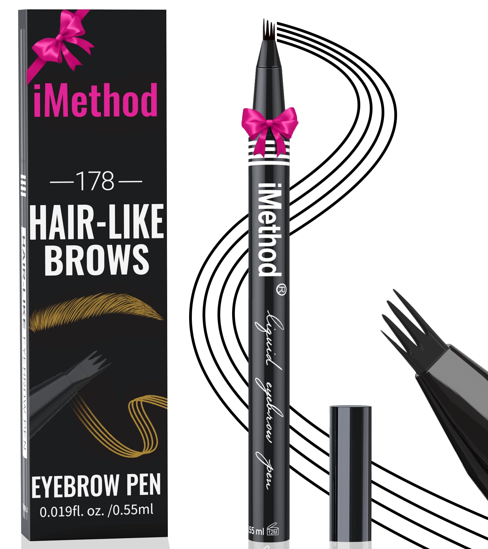 Bolígrafo De Cejas Imethod Con Punta Micro De 4 Horquillas Para Mujer - Venta Internacional.
