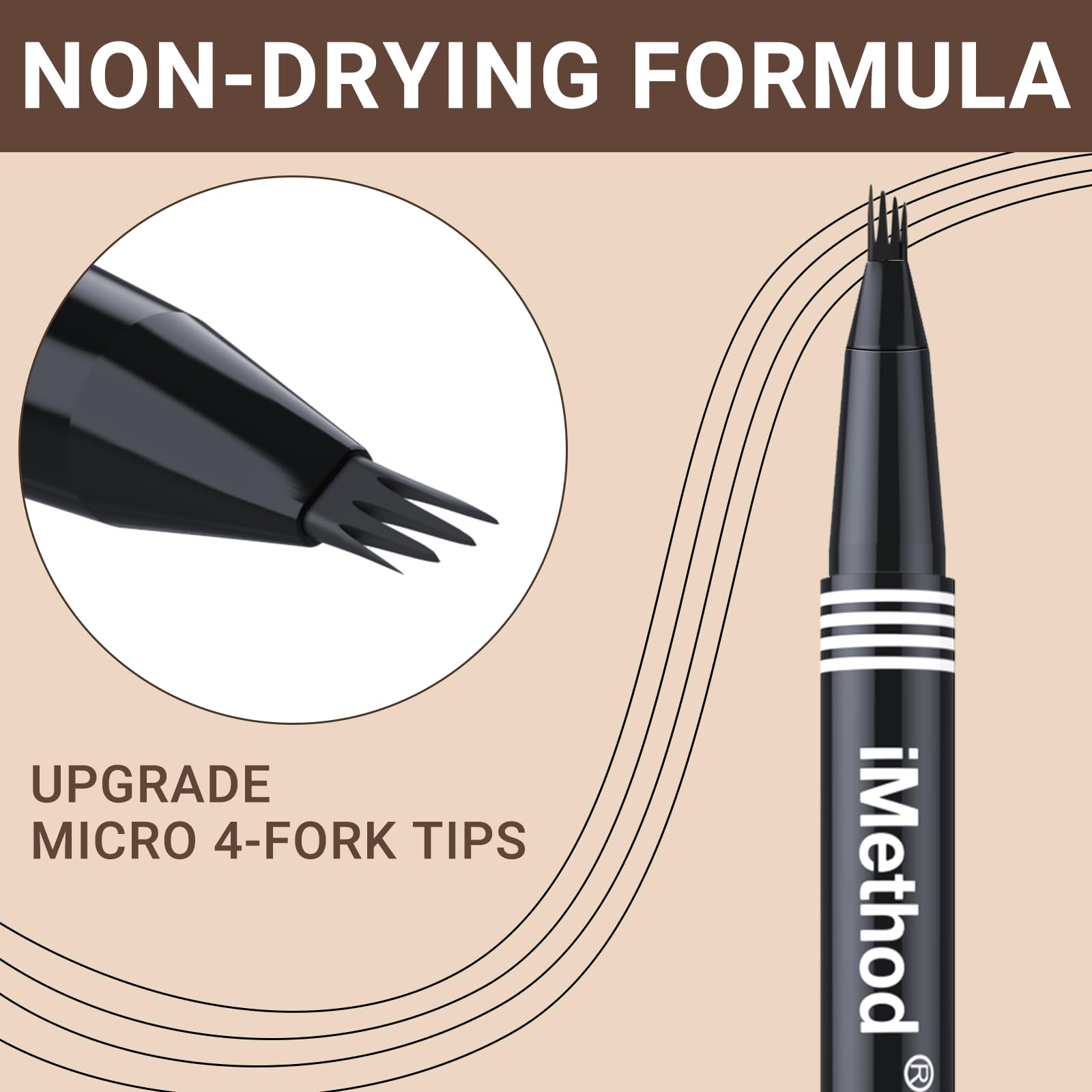 Foto 5 pulgar | Bolígrafo De Cejas Imethod Con Punta Micro De 4 Horquillas Para Mujer - Venta Internacional.