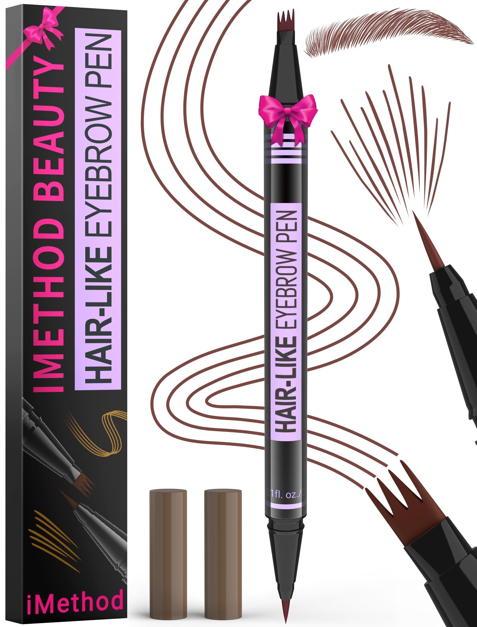 Foto 2 pulgar | Bolígrafo Para Cejas Imethod Magic 2 En 1, Impermeable, Marrón Rojizo - Venta Internacional.