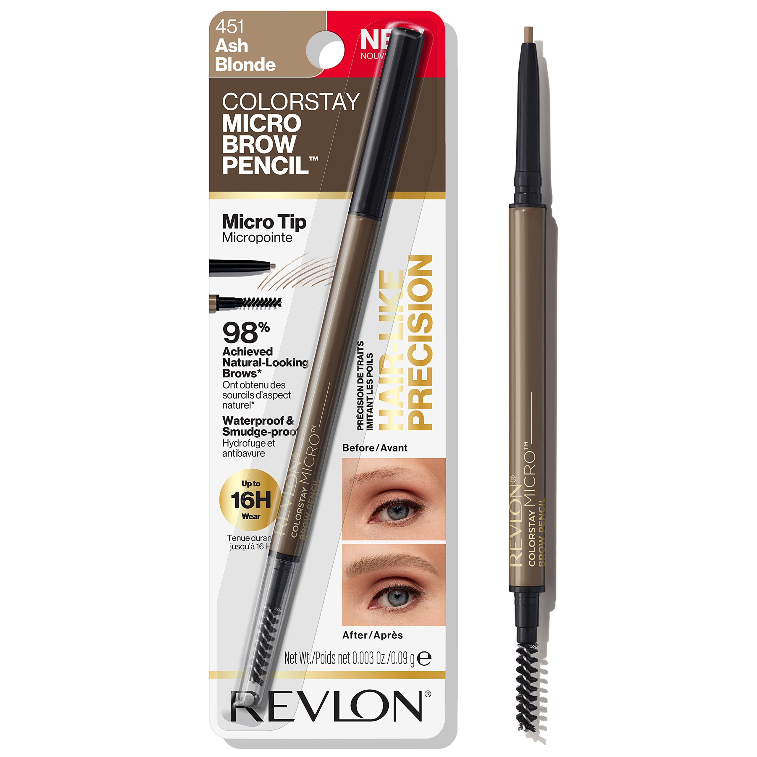 Foto 1 | Lápiz De Cejas Revlon Colorstay Micro W/ Spoolie 451 Ash Blonde - Venta Internacional.