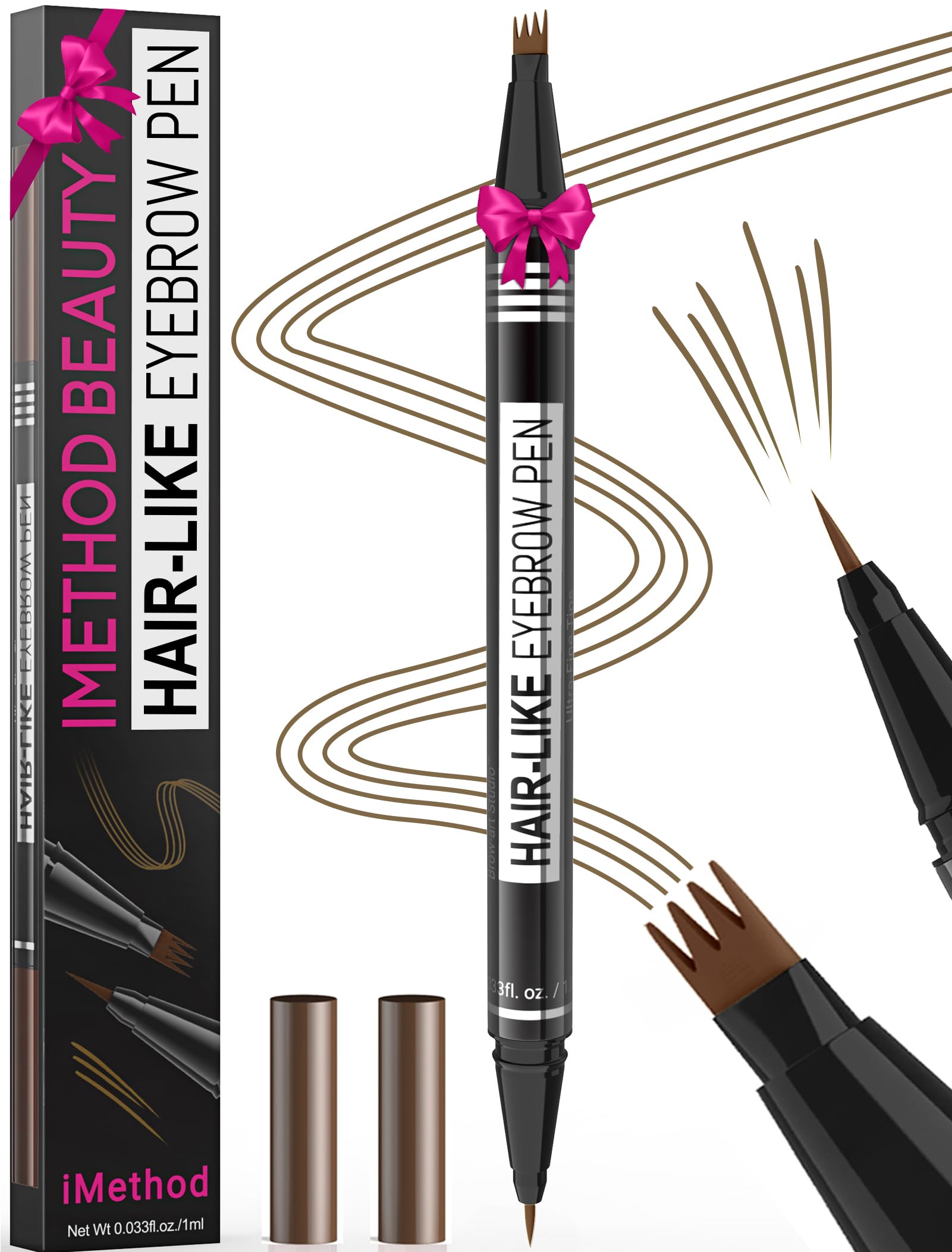 Foto 2 pulgar | Bolígrafo para Cejas Imethod Microblading 2 En 1 Doble Punta Marrón - Venta Internacional