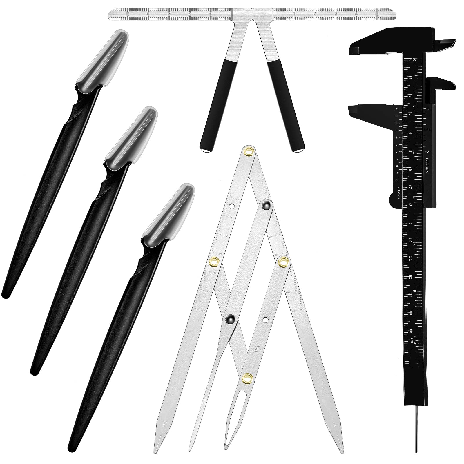 Juego De Reglas Para Tatuajes Y Cejas 6 Piezas Con Cuchillas para Recortar Cejas - Venta Internacional