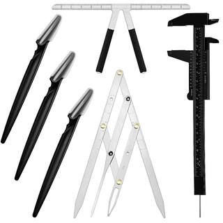 Foto 1 | Juego De Reglas Para Tatuajes Y Cejas 6 Piezas Con Cuchillas para Recortar Cejas - Venta Internacional
