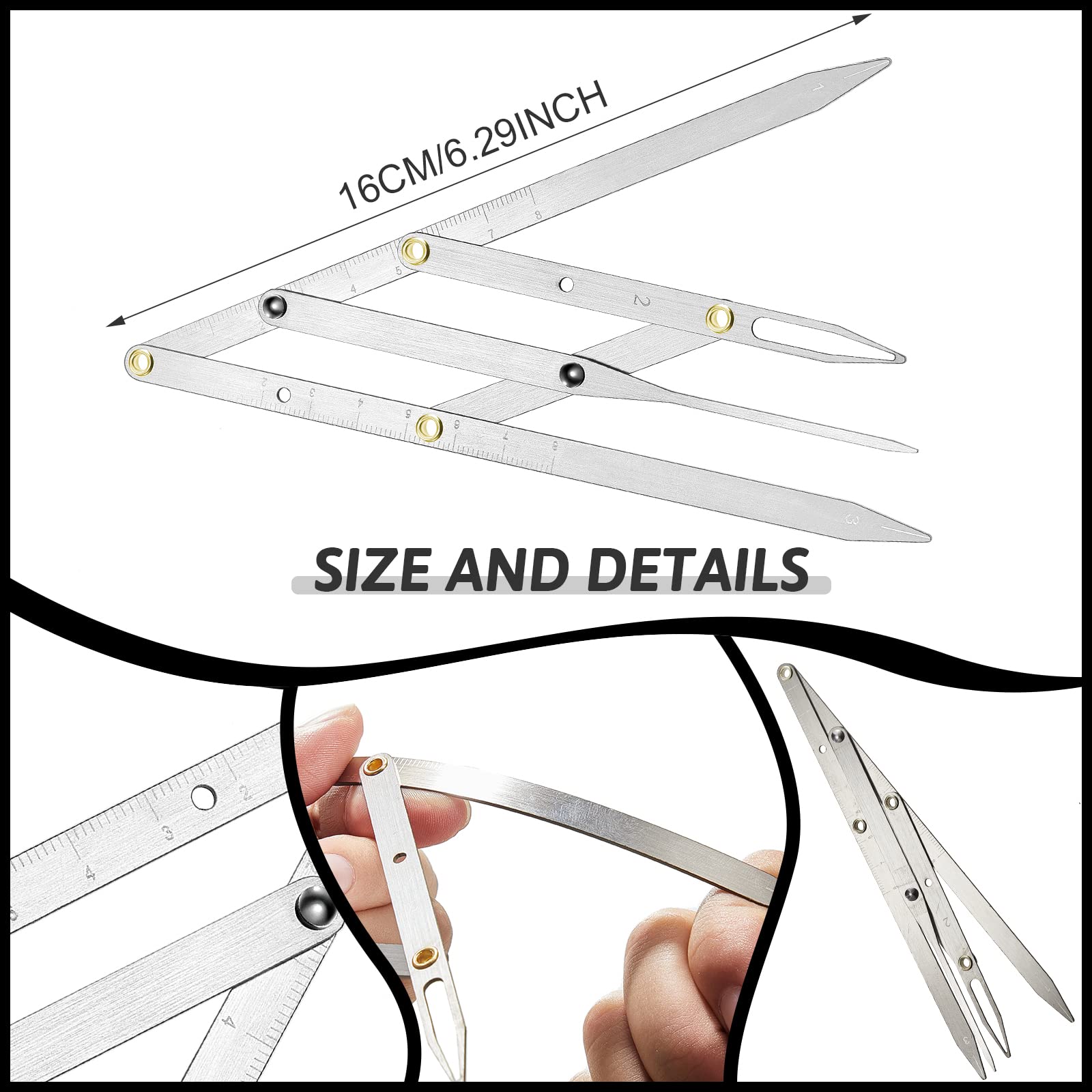 Foto 4 pulgar | Juego De Reglas Para Tatuajes Y Cejas 6 Piezas Con Cuchillas para Recortar Cejas - Venta Internacional