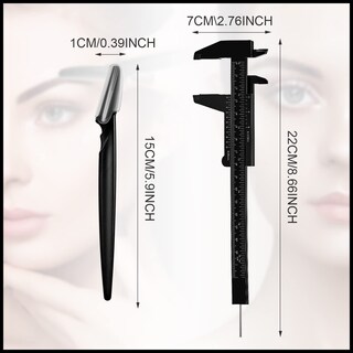 Foto 4 | Juego De Reglas Para Tatuajes Y Cejas 6 Piezas Con Cuchillas para Recortar Cejas - Venta Internacional