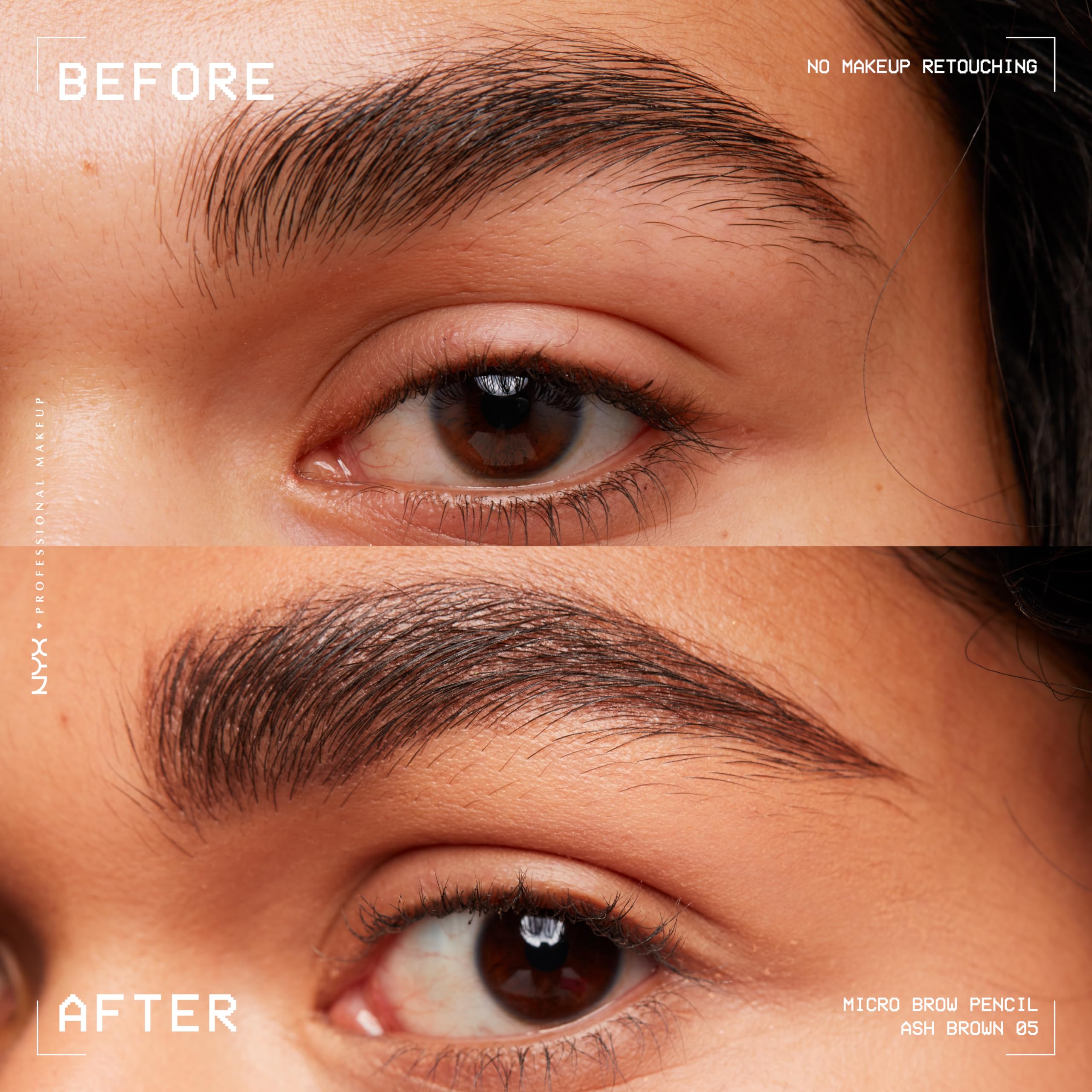 Foto 5 | Lápiz De Microcejas Makeup Nyx Professional, Marrón Ceniza Con Pegamento Para Cejas - Venta Internacional.