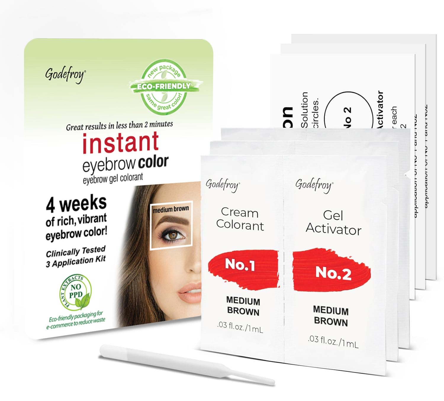 Foto 2 pulgar | Color De Cejas Godefroy Instant Medium Brown, 5 Ml, 12 Semanas, 3 Aplicaciones - Venta Internacional.
