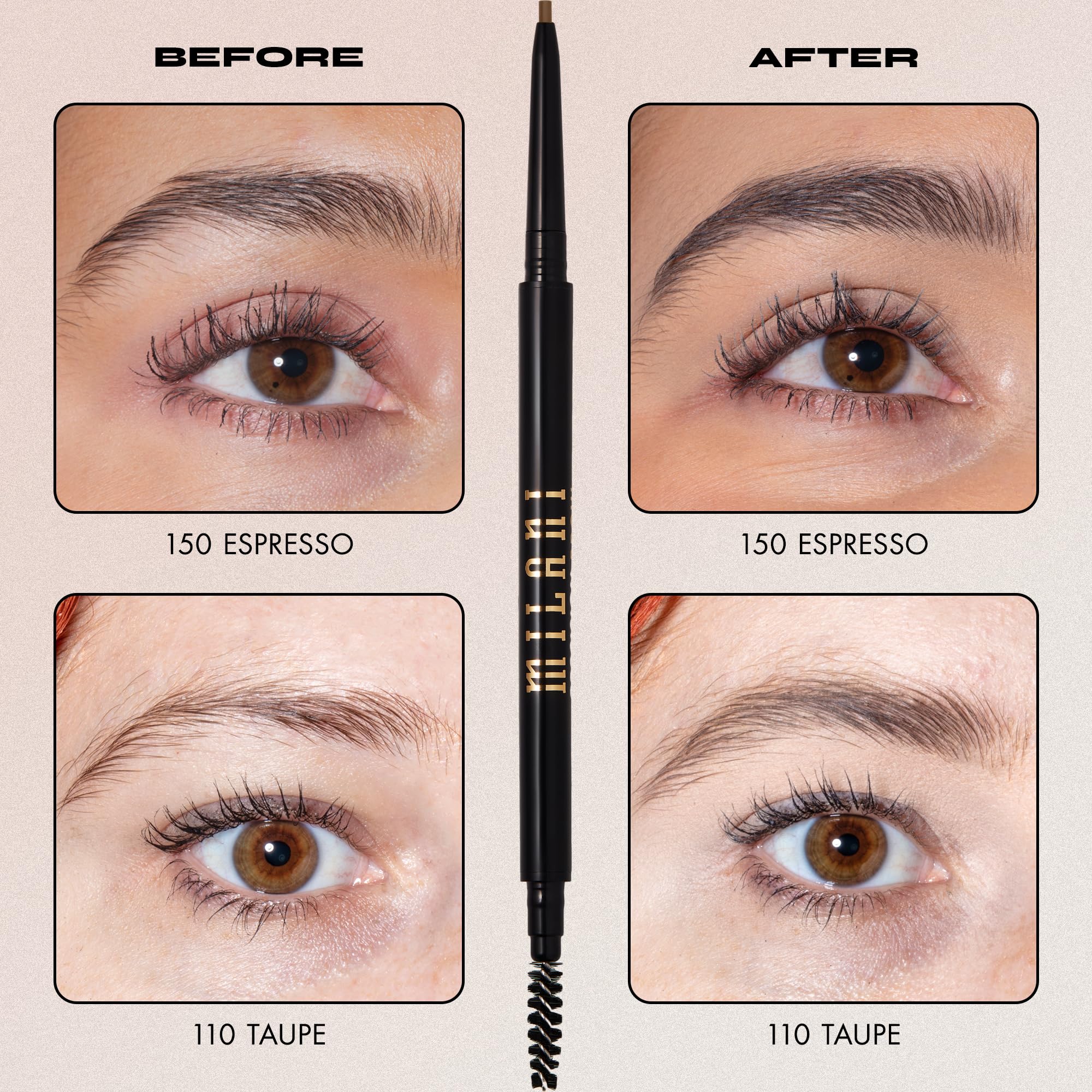 Foto 2 | Lápiz de Cejas Milani Precision Ebony - Venta Internacional