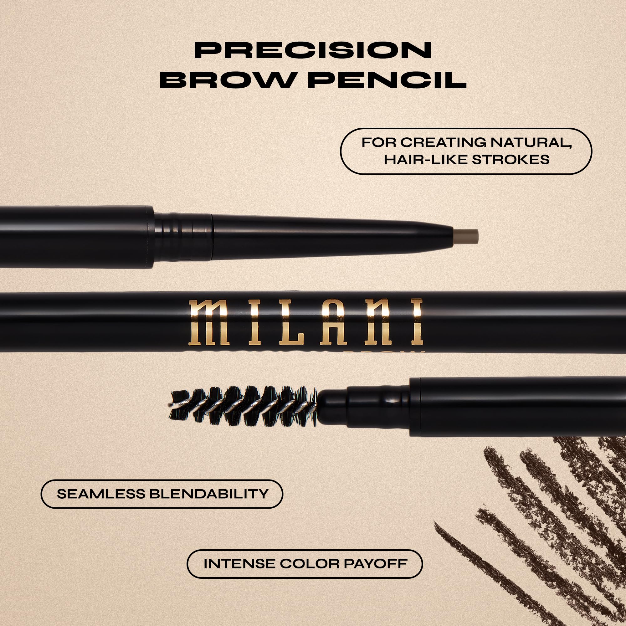 Foto 4 pulgar | Lápiz de Cejas Milani Precision Ebony - Venta Internacional