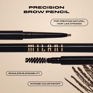 Foto 3 | Lápiz de Cejas Milani Precision Ebony - Venta Internacional