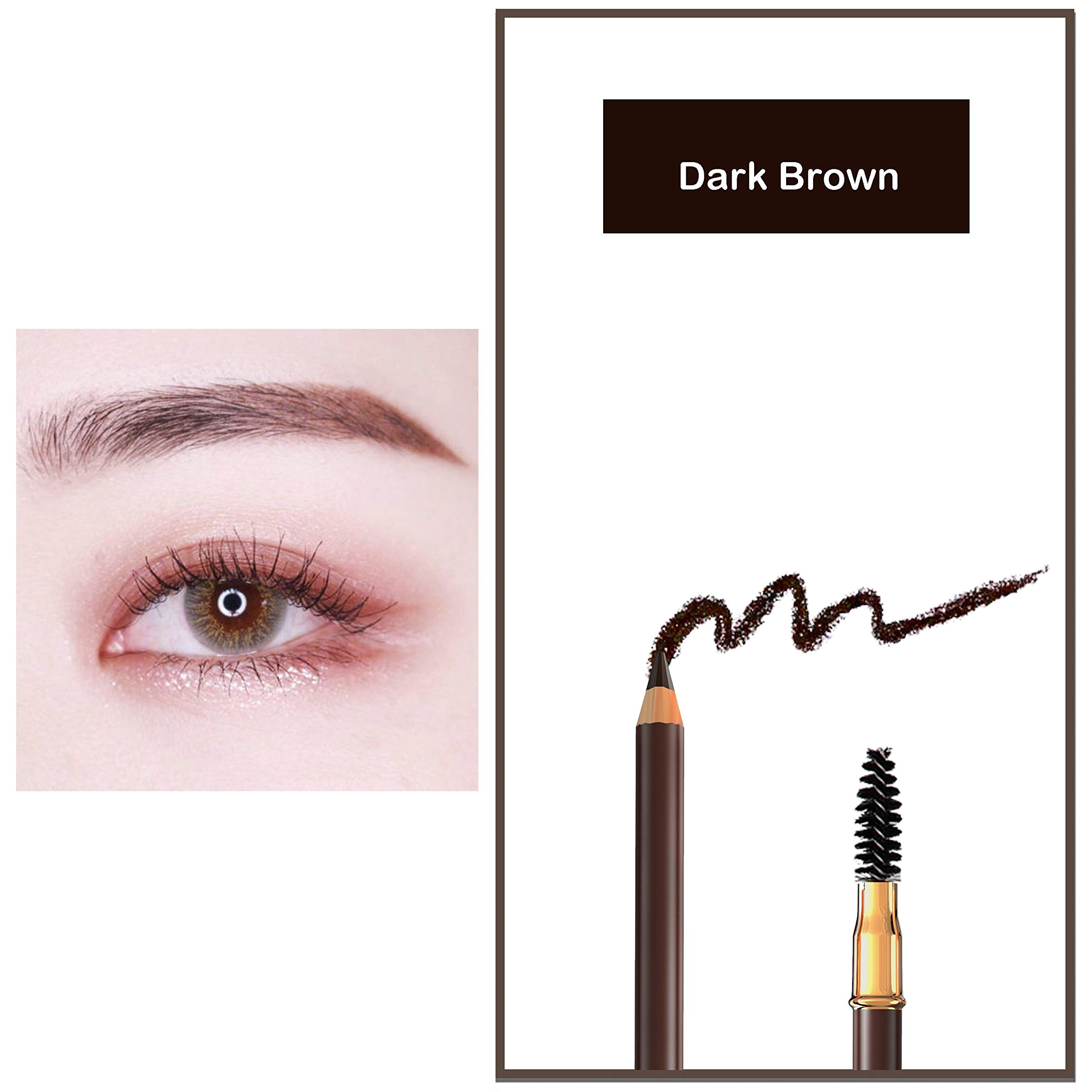 Foto 2 | Lápiz De Cejas Bodermincer De Larga Duración, Impermeable, 5 Unidades, Marrón Oscuro - Venta Internacional.