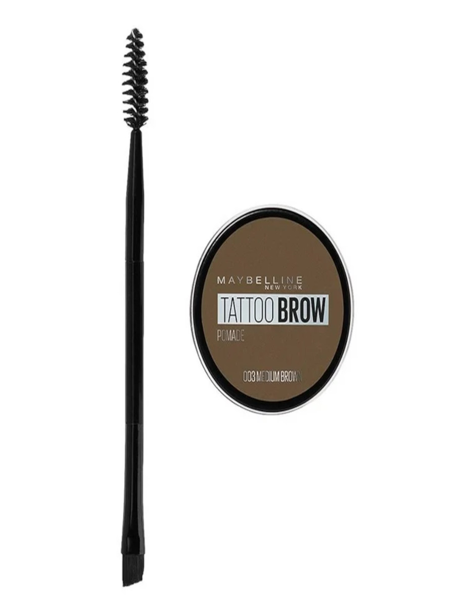 Foto 4 pulgar | Pomada Para Cejas Maybelline Brow Tattoo Color Medium Brown + Termo De Agua Güish