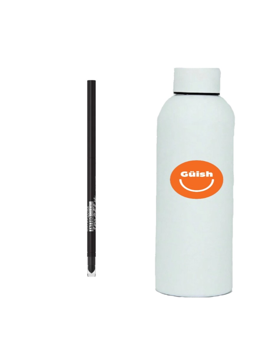 Lápiz De Gel Delineador De Ojos Maybelline Tattoo Studio + Termo De Agua De Regalo Güish