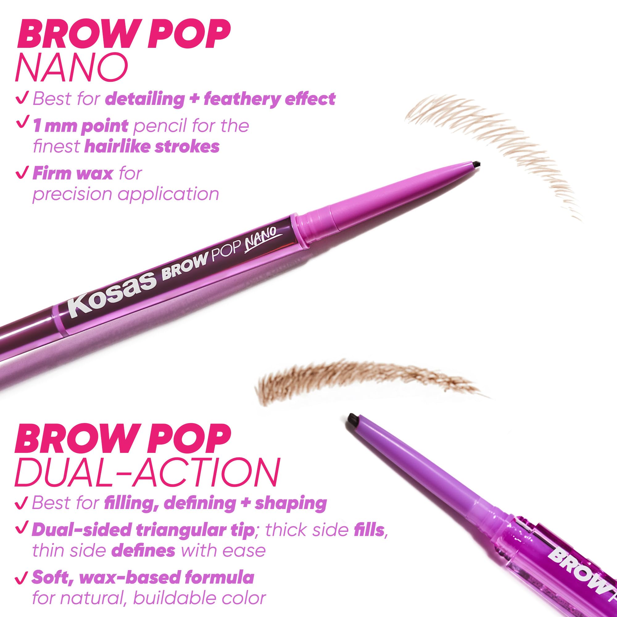 Foto 7 pulgar | Lápiz De Cejas Kosas Brow Pop Nano Ultrafine De 1 Mm, Color Marrón Oscuro - Venta Internacional.