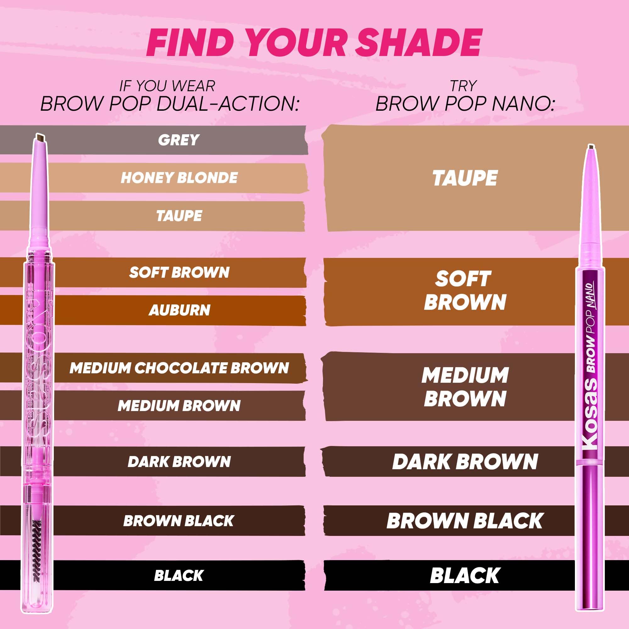 Foto 7 | Lápiz De Cejas Kosas Brow Pop Nano Ultrafine De 1 Mm, Color Marrón Oscuro - Venta Internacional.