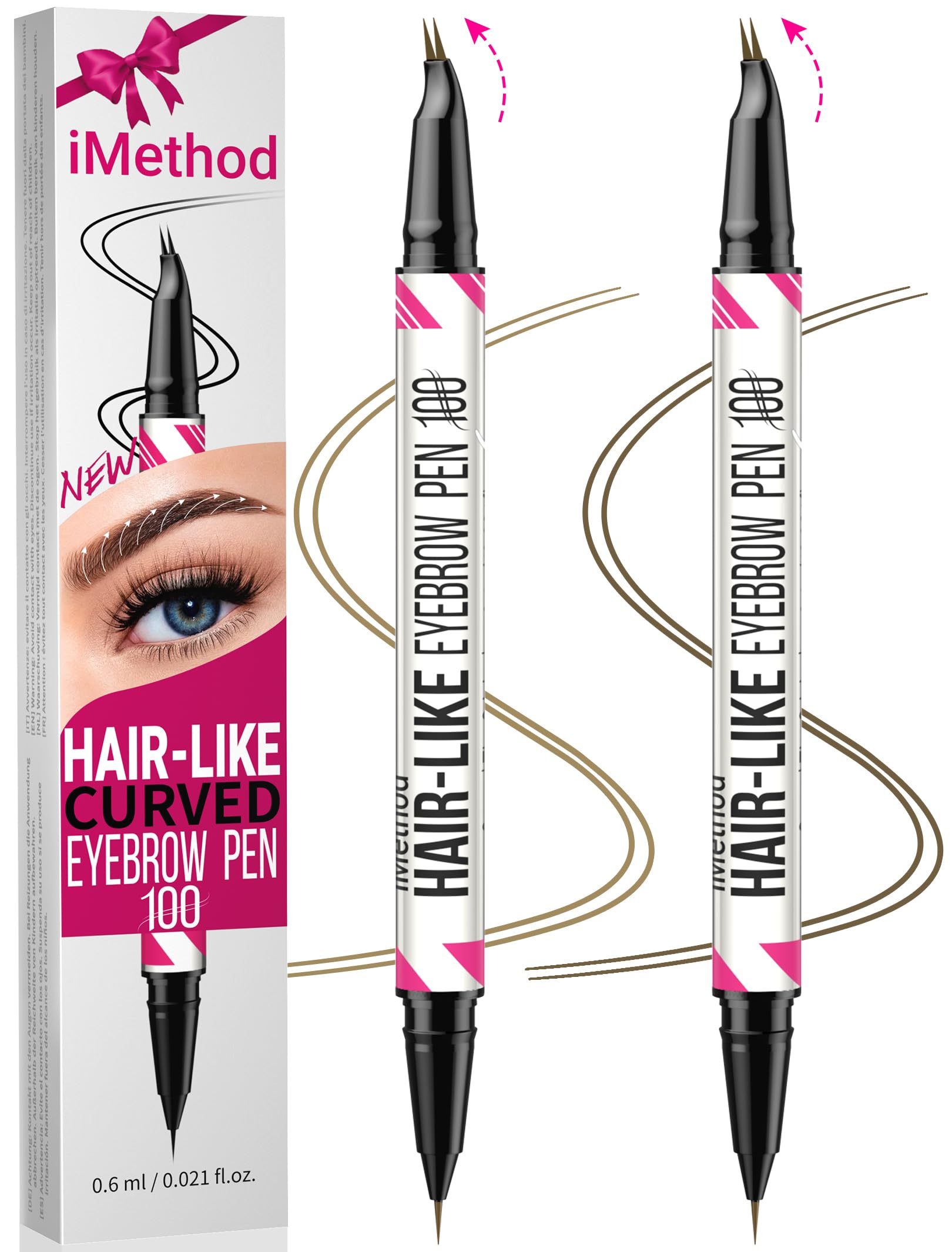 Foto 2 pulgar | Lápiz Para Cejas Imethod Con Punta Curva Y Punta De Pincel Precisa X2 - Venta Internacional.