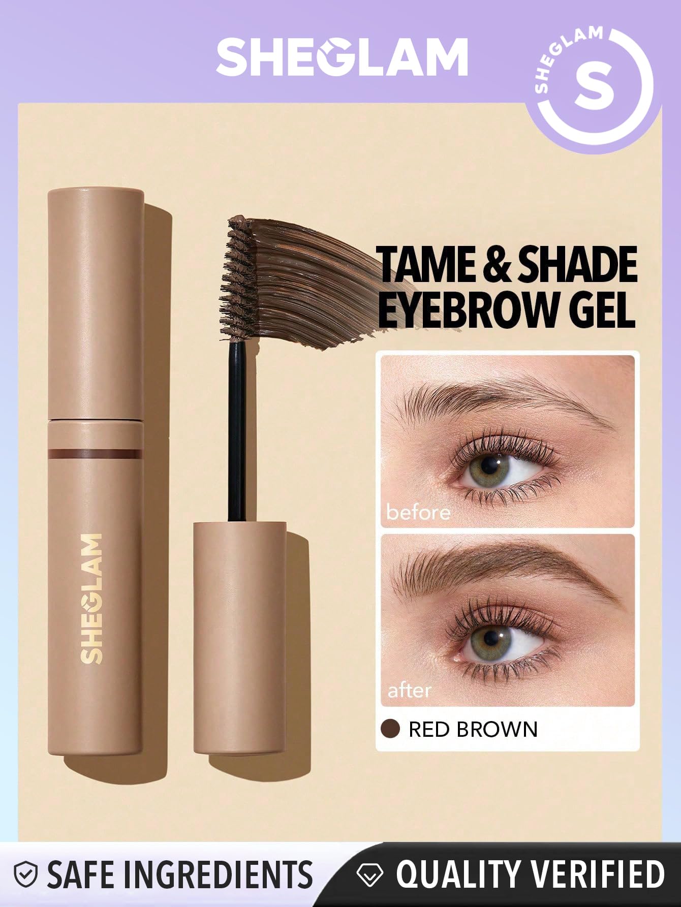 Foto 6 pulgar | Crema De Cejas En Gel Sheglam, Impermeable, De Larga Duración, Rojo Y Marrón - Venta Internacional.