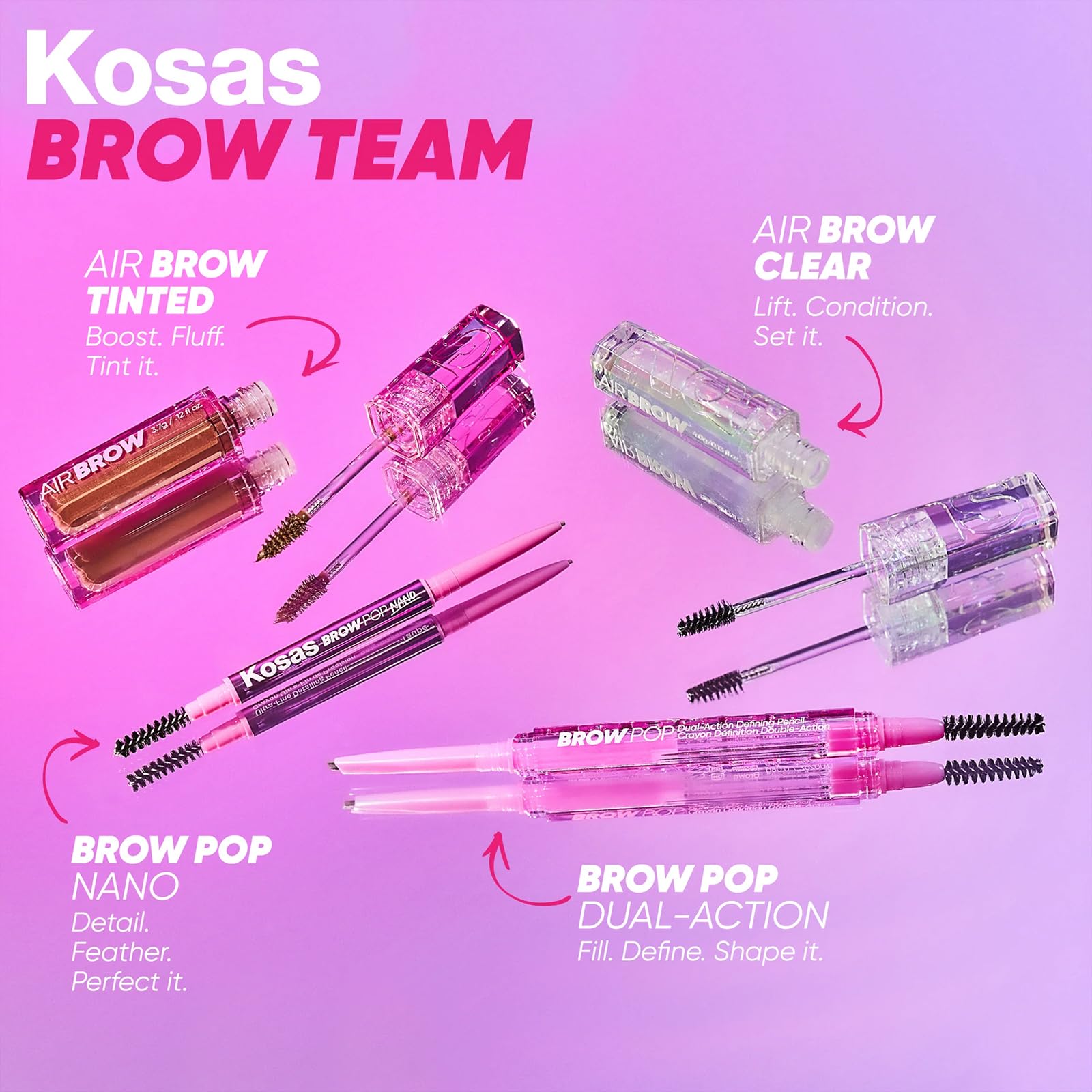 Foto 8 pulgar | Gel Tintado Para Cejas Esponjosas Kosas Air Brow Longwear Vegan - Venta Internacional.