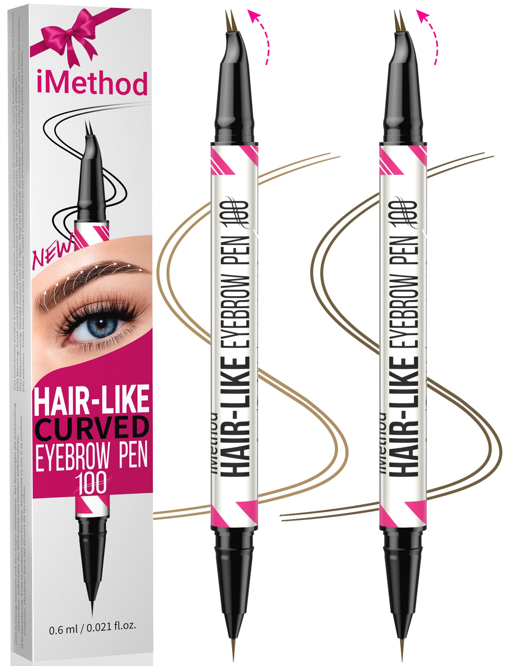 Foto 2 pulgar | Lápiz De Cejas Imethod Curved Brow Pen Marrón Y Rubio, 2 Unidades - Venta Internacional.