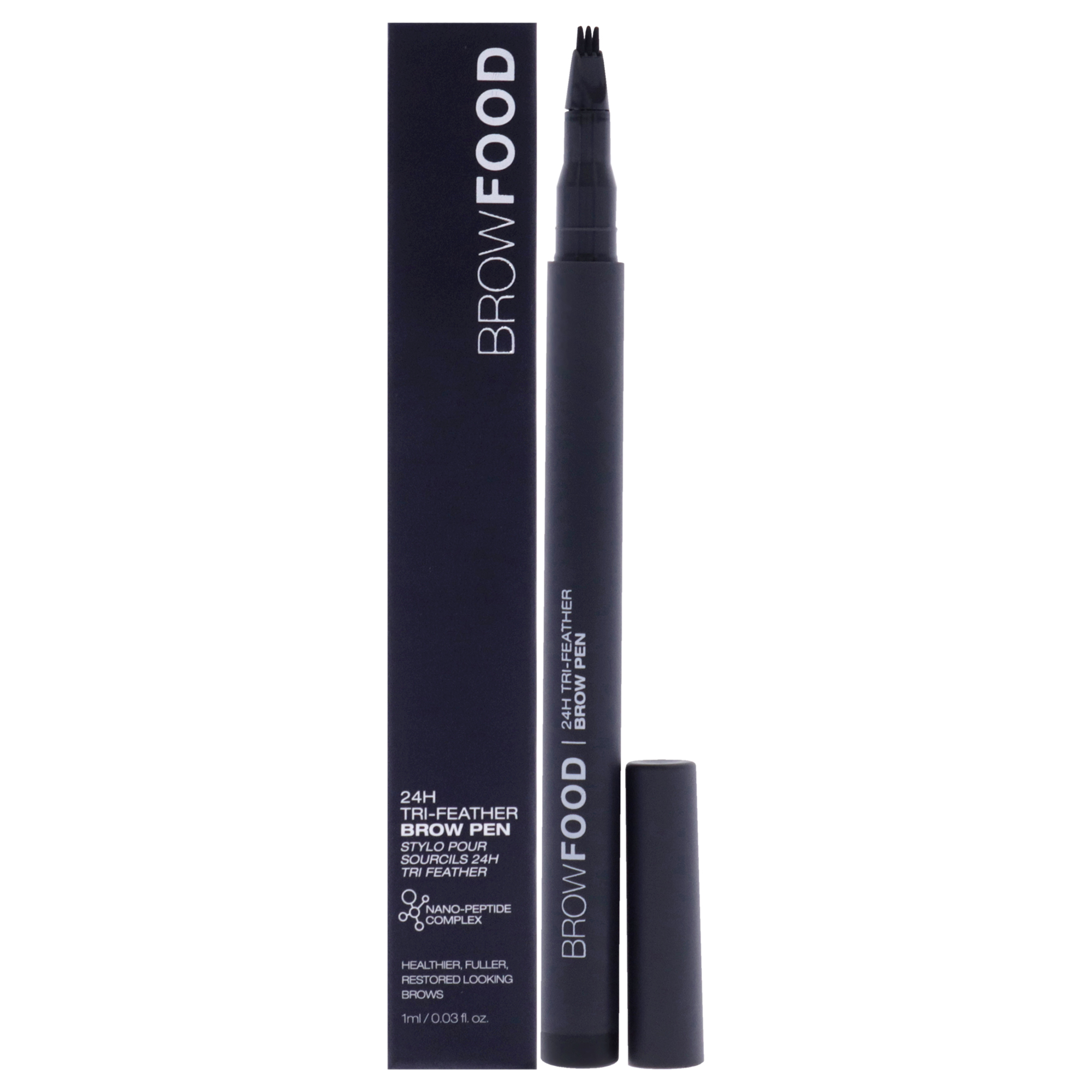 Bolígrafo Para Cejas Lashfood Browfood 24h Tri Feather Charcoal 0.03 - Venta Internacional.