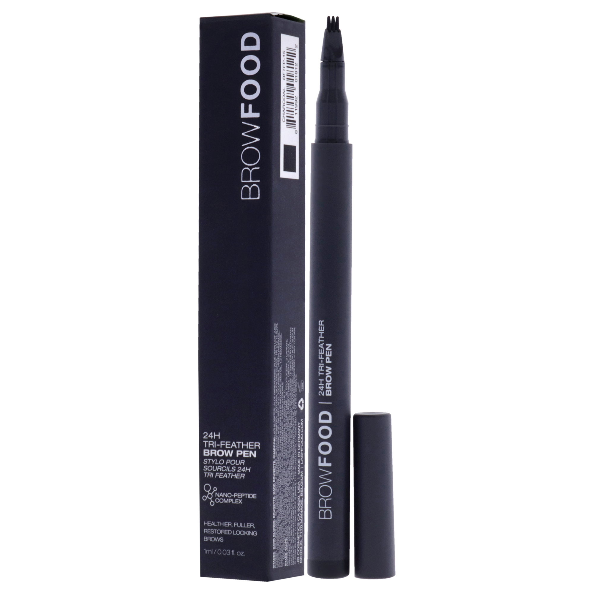 Foto 5 pulgar | Bolígrafo Para Cejas Lashfood Browfood 24h Tri Feather Charcoal 0.03 - Venta Internacional.