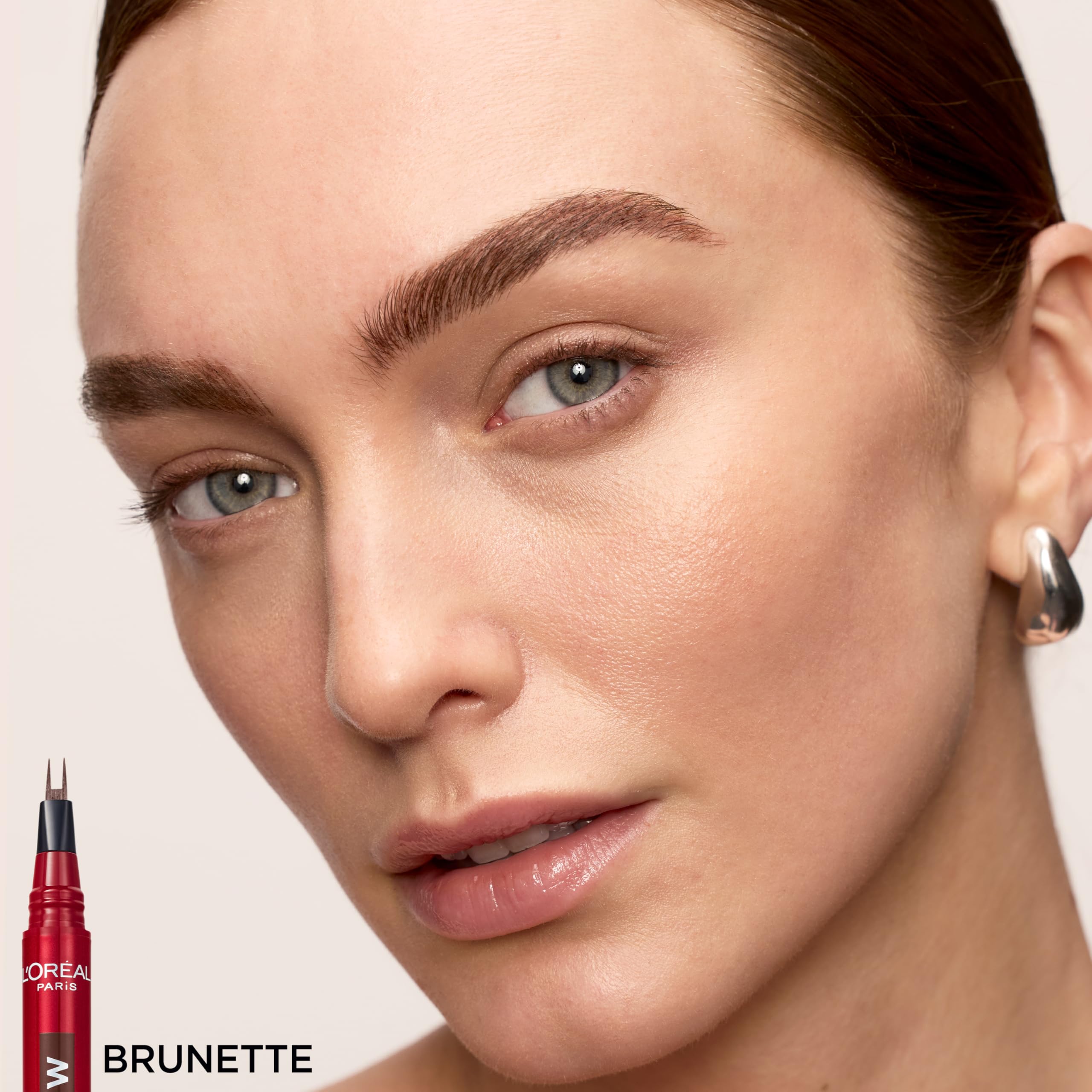 Foto 7 | Bolígrafo De Cejas L'oreal Paris Para Cejas Falsas Con Forma De Pelo Castaño, 1,2 Ml - Venta Internacional.