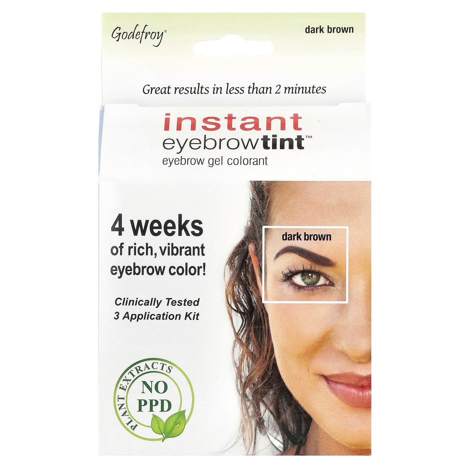 Tinte Para Cejas Godefroy Instant Dark Brown 3, Kit De Aplicación - Venta Internacional.