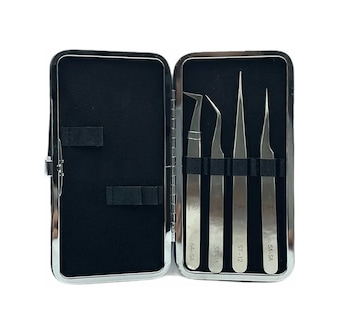 Foto 1 | Set de 4 Pinzas para Extensión de Pestañas 1x1 Malubero color Negro