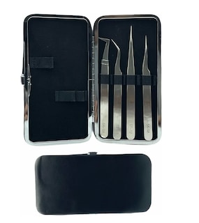 Foto 2 | Set de 4 Pinzas para Extensión de Pestañas 1x1 Malubero color Negro