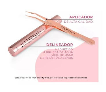 Foto 5 | Kit de Pestañas Postizas 3d Magnéticas y Delineador de Ojos Everbelle